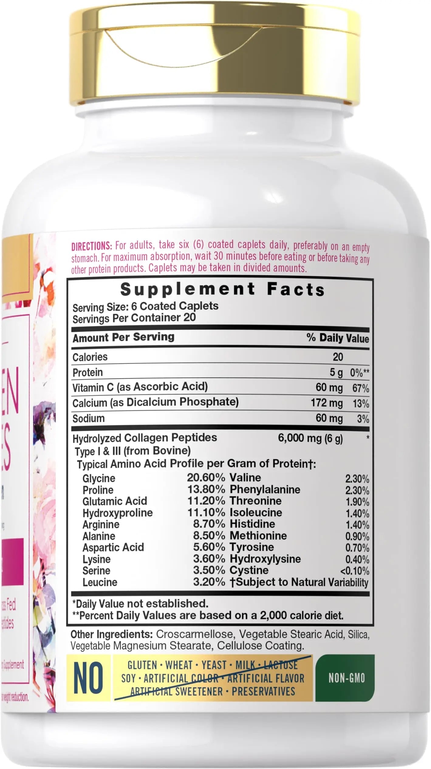 Carlyle Collagen with Vitamin C | 6000mg | 120 Caplets | Multi Collagen Peptide Pills Carlyle Au supplements