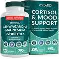 5-in-1 Cortisol Supplement for Women and Men with Ashwagandha for Calmness, Focus, and Adrenal Support Supplements with Shilajit Extract, Magnesium Glycinate, Probiotics (120 ct) (Pack of 1) PrimeMD Au supplements