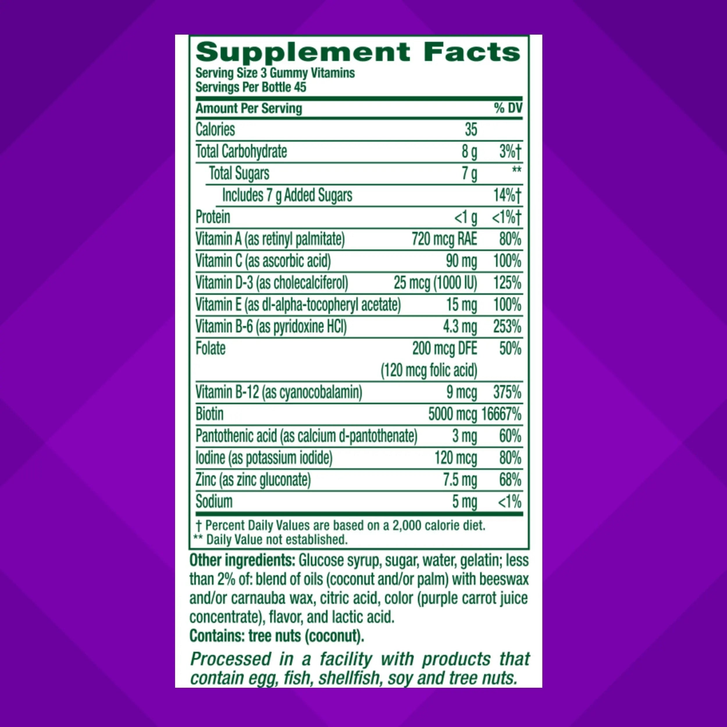 Vitafusion Gorgeous Hair, Skin & Nails Multivitamin Gummy Vitamins, plus Biotin and Antioxidant vitamins C&E, Raspberry Flavor Vitafusion Au supplements