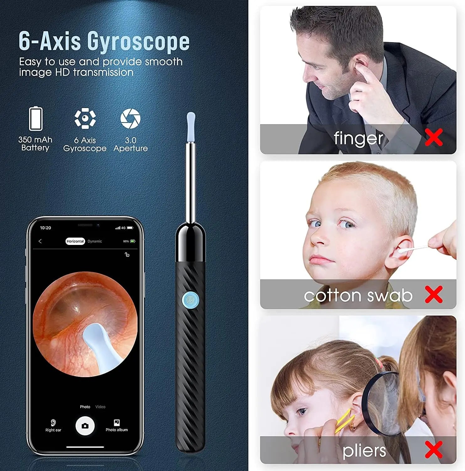 Ear Wax Removal - Earwax Remover Tool with 8 Pcs Ear Set - (Grey) LEIPUT Au supplements