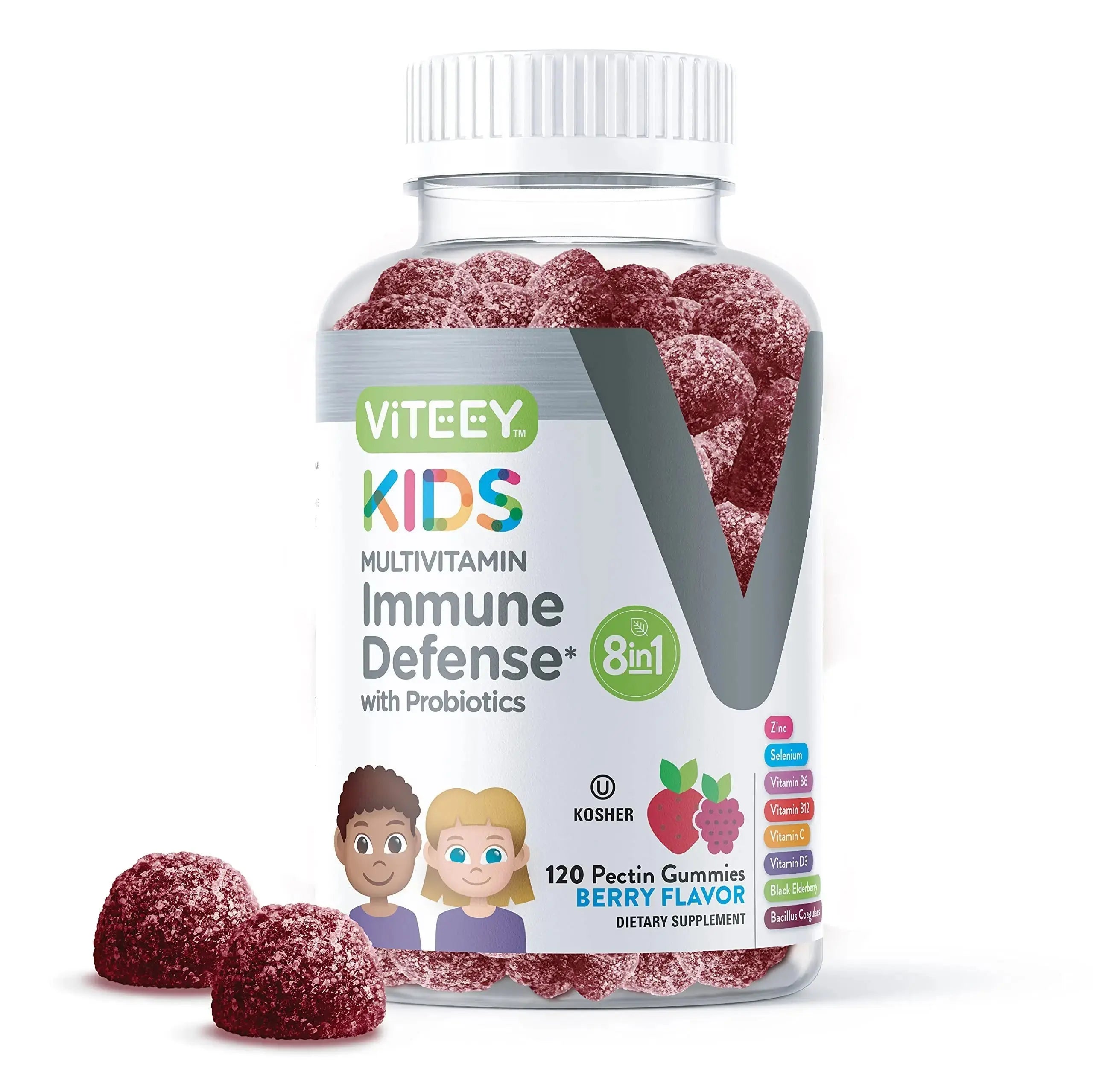 Viteey Kids Multivitamin Gummies with Probiotics - 8-1 Kids Vitamins for Immune Health Support with Vitamin C, D3, B12, B6 Viteey Au supplements