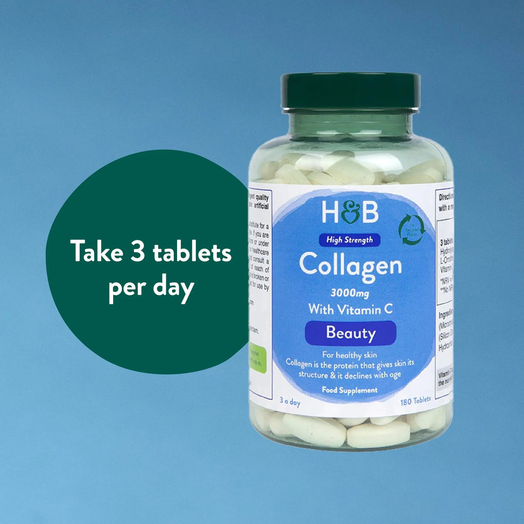 Holland & Barrett Bovine Collagen Tablet 3000mg - Type I Collagen Peptides - Hydrolysed Collagen with Vitamin C - Hair, Skin & Nails Holland & Barrett Au supplements