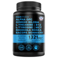 12-in-1 Nootropic Brain Supplement Anhydrous: Ginkgo Biloba for Brain Support, Memory and Focus - B12, Alpha GPC, L Theanine and Choline Supplements with Bioperine Non Caffeinated 1321mg (60ct) MEDCHOICE Au supplements