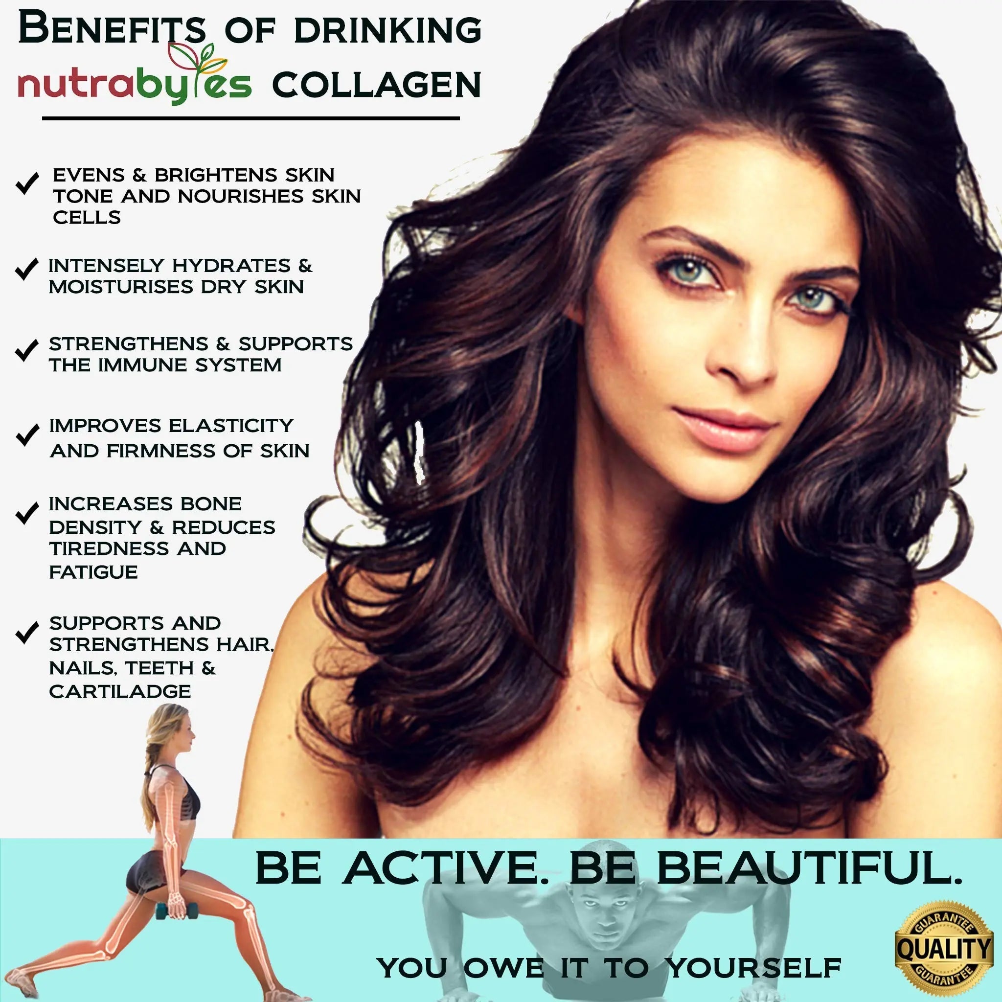 Marine Collagen Liquid 10000mg Sugar Free, Hydrolysed Peptides | Hyaluronic Acid, Biotin, Silica, Vitamin C, Vitamin D3 NUTRABYTES Au supplements