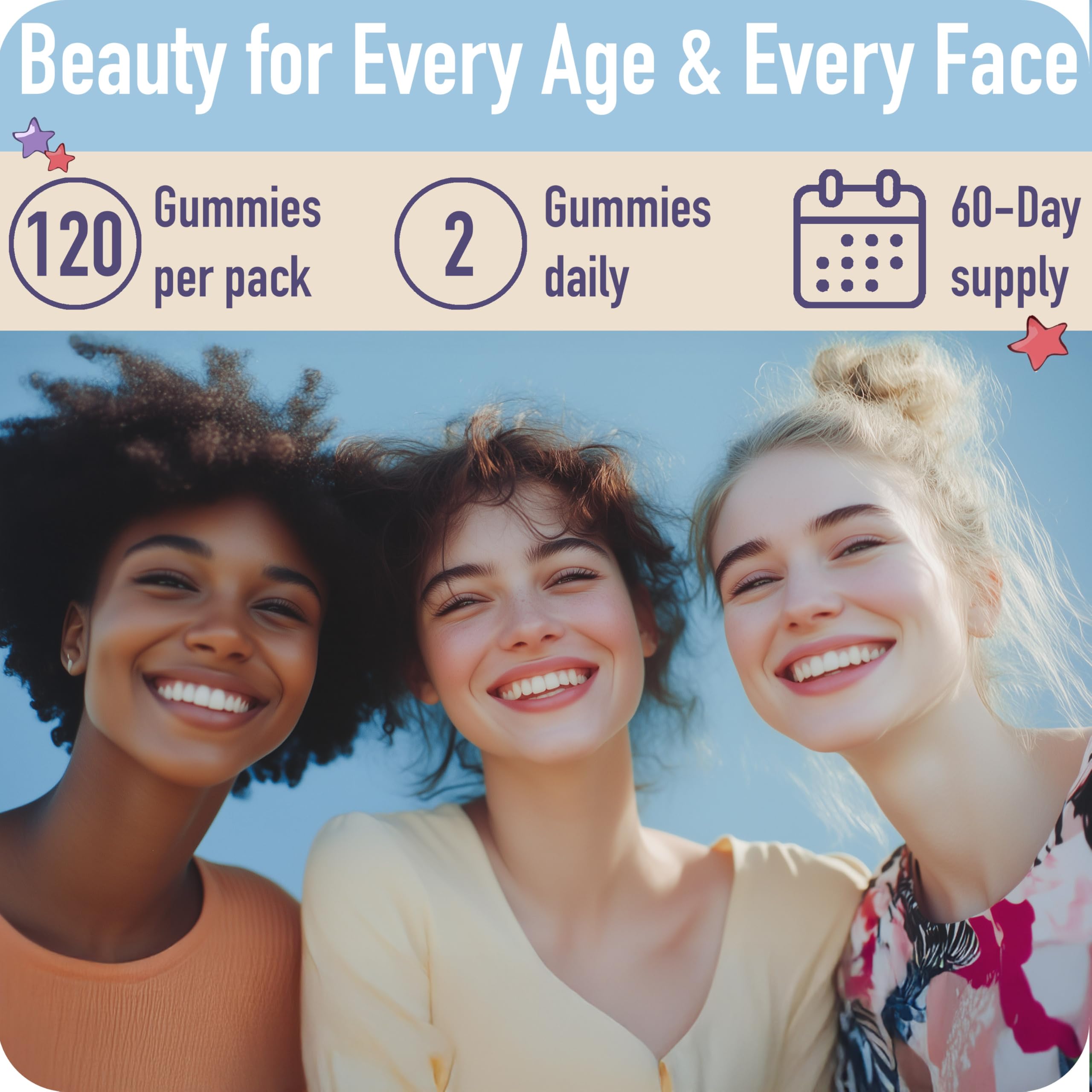 Collagen Peptides Gummies for Women – Biotin, Zinc, Vitamin D3 – 120 Count – Hydrolyzed Collagen Gummy Complex – Hair, Skin & Nails Support – Sugar-Free, Halal, Lactose-Free, Strawberry Cream Flavor ad hoc Au supplements
