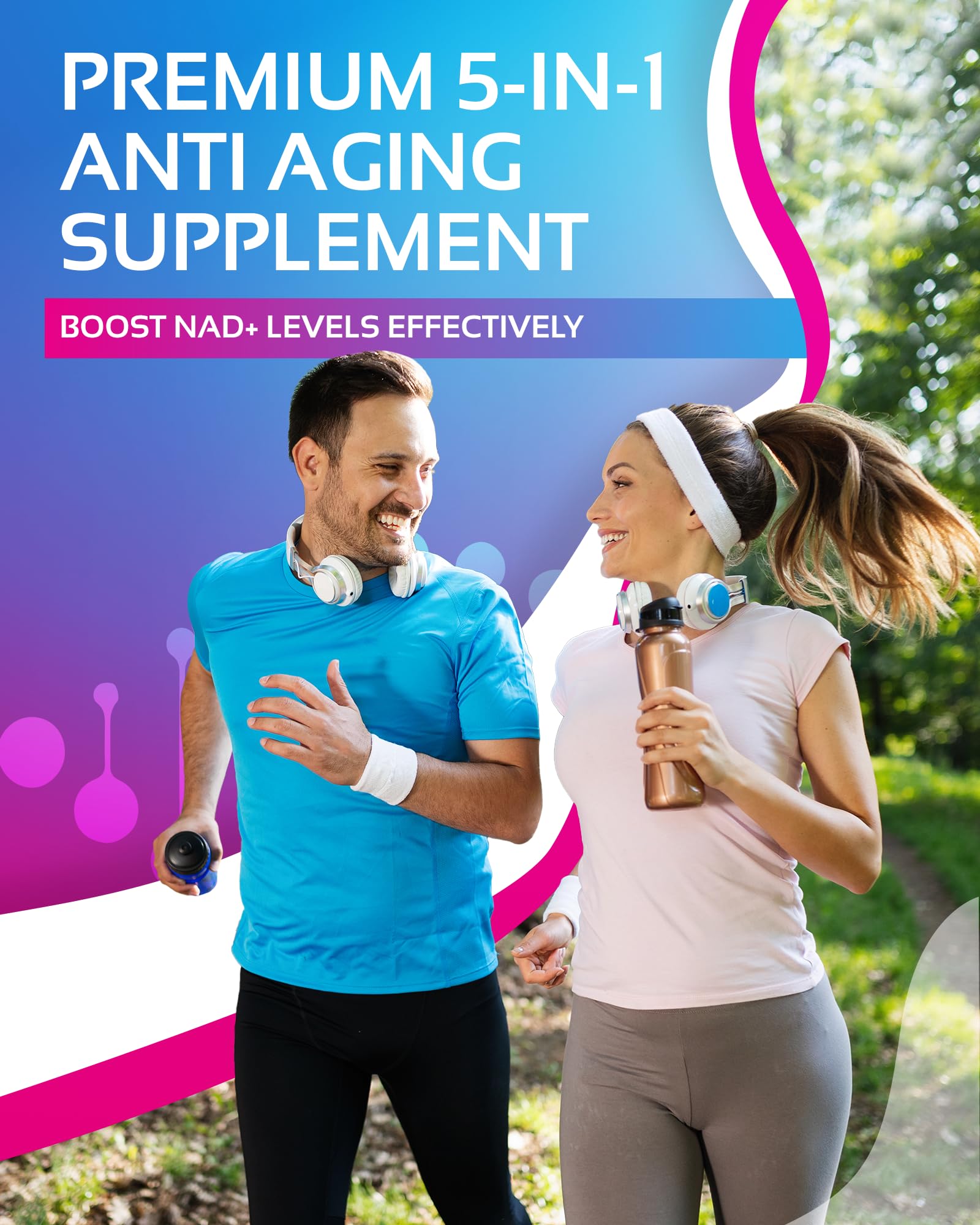 NR + Resveratrol Supplement - Increase NAD, DNA & Cellular Health, Longevity, Vitality. 5-in-1 Anti Aging Formula w/ Nicotinamide Riboside, Trans Resveratrol, Vitamin C, Grape Seed, Pine Bark CogniTune Au supplements