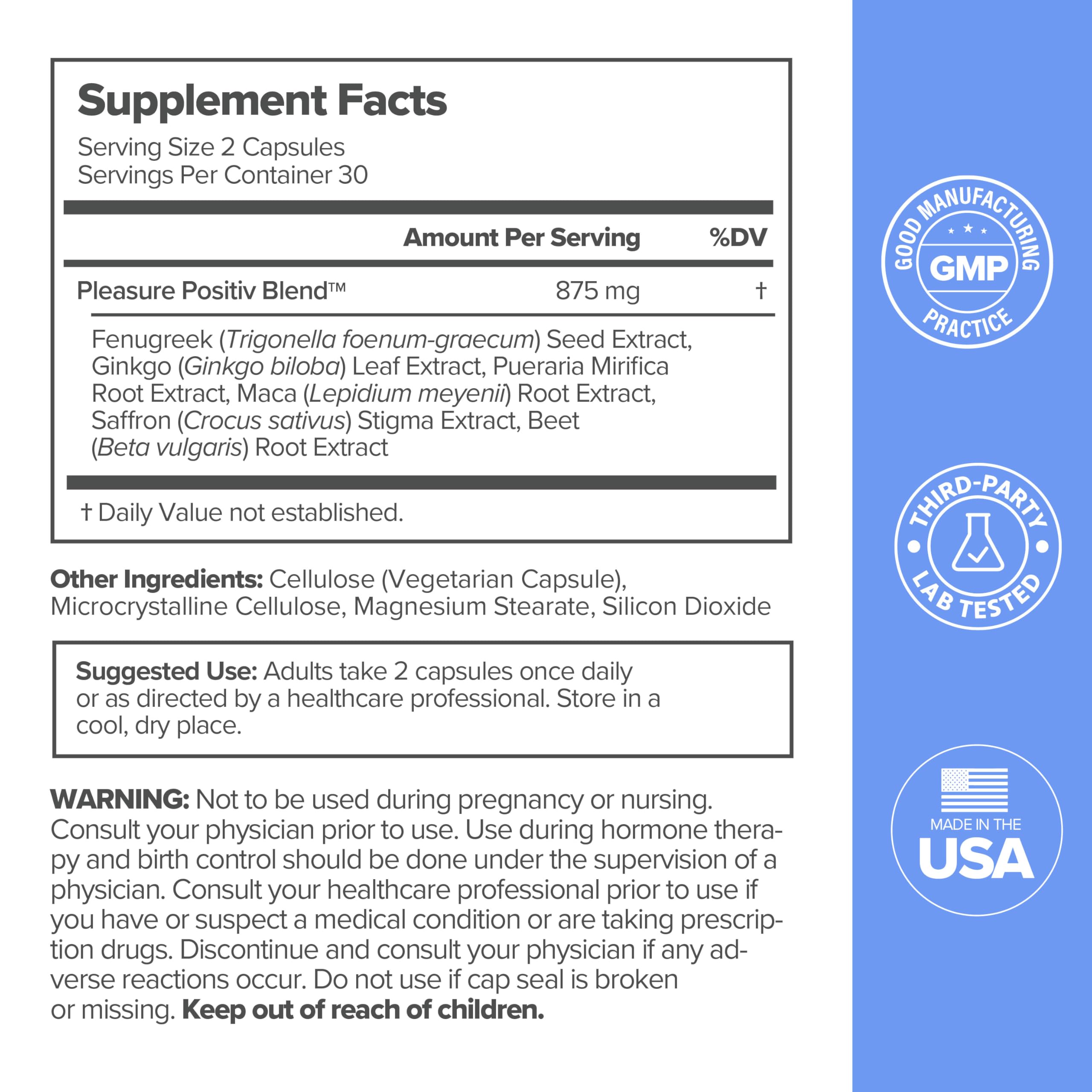 MENO Vaginal Moisture Support Capsules – OBGYN-Formulated to Support Healthy Vaginal Moisture, Mood & Relaxation – Hormone-Free Supplements with Maca Root & Fenugreek Seed Extract – 30 Servings O Positiv Au supplements