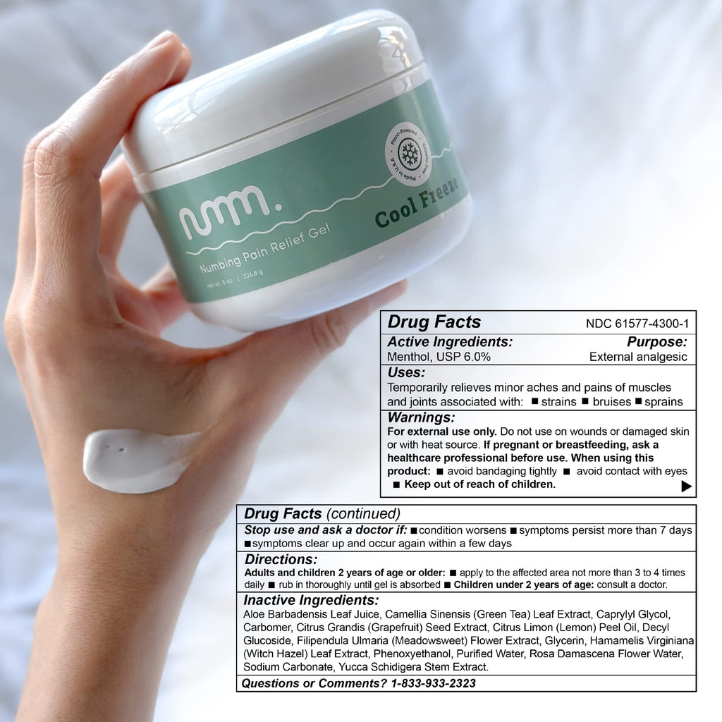 numm Cool Pain Relief Gel – Instant Cold Therapy for Joint & Muscle Pain, Strain & Soreness – Menthol Cream 8oz – Vegan, Alcohol-Free Cooling Relief for Post-Workout Recovery numm. Au supplements