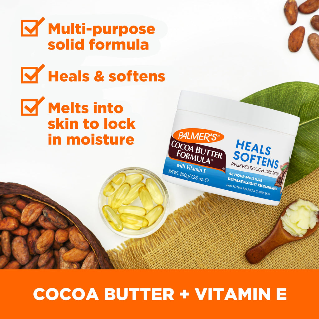Palmer's Cocoa Butter Formula Daily Skin Therapy Solid Lotion with Vitamin E, Body Moisturizer for Extremely Dry Skin