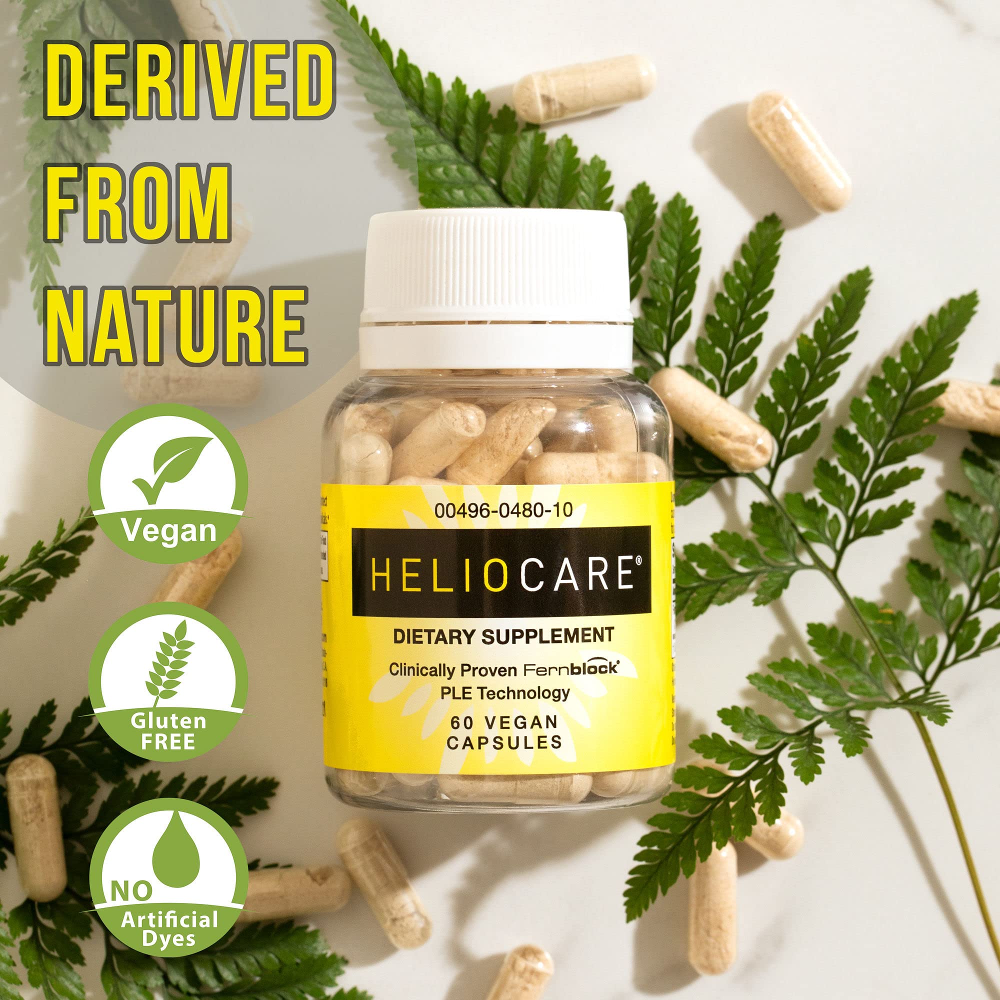 Heliocare Skin Care Dietary Supplement: 240mg Polypodium Leucotomos Extract Pills - Antioxidant Rich Formula with Fernblock