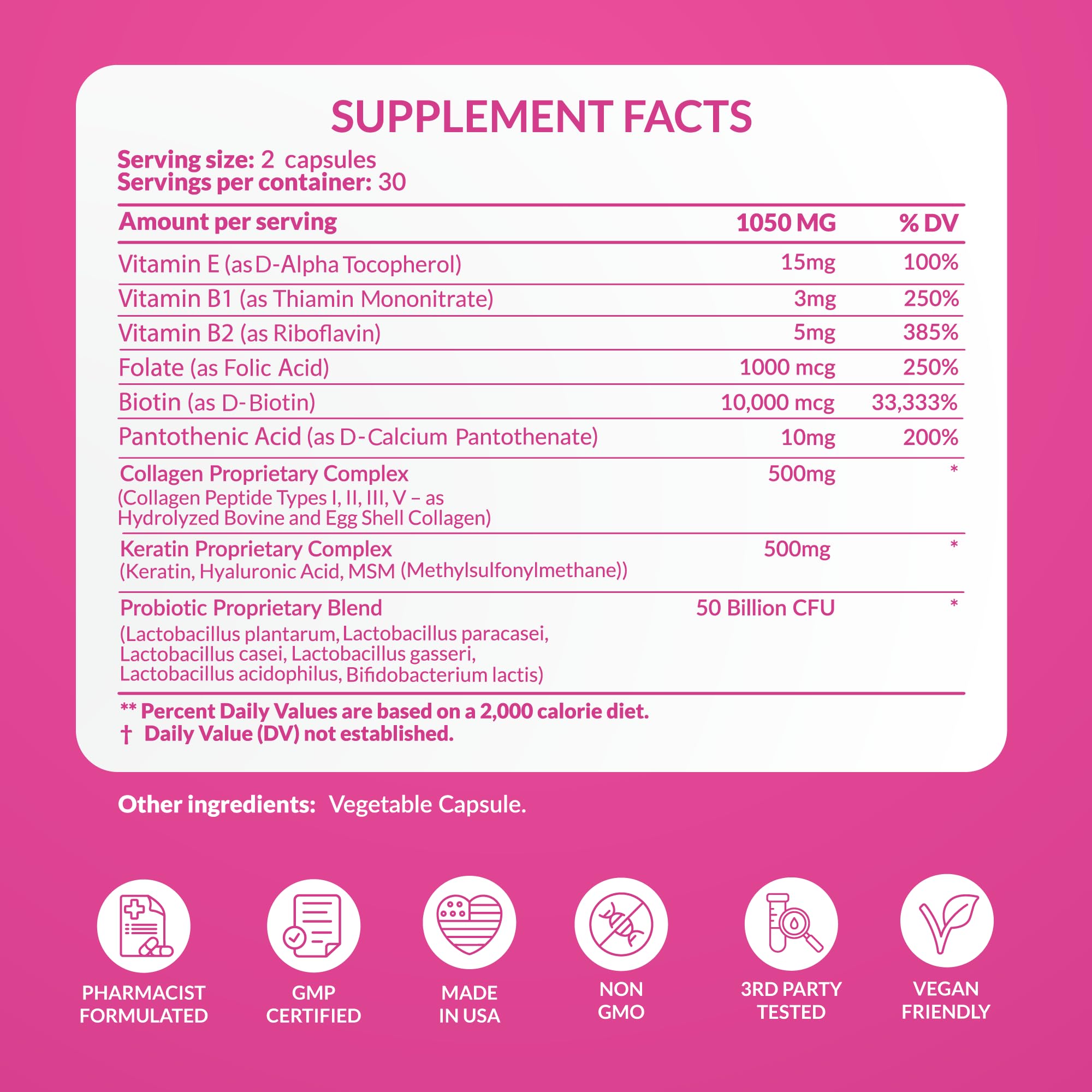 ADVANCED Women's Probiotics for Gut Health - Hair, Skin, & Nails Vitamins Support - 50 Billion CFU w/ Collagen, Biotin & Keratin - Probiotic Supplement for Digestive Health & Bloating Relief, USA-Made PharmaSupps Au supplements