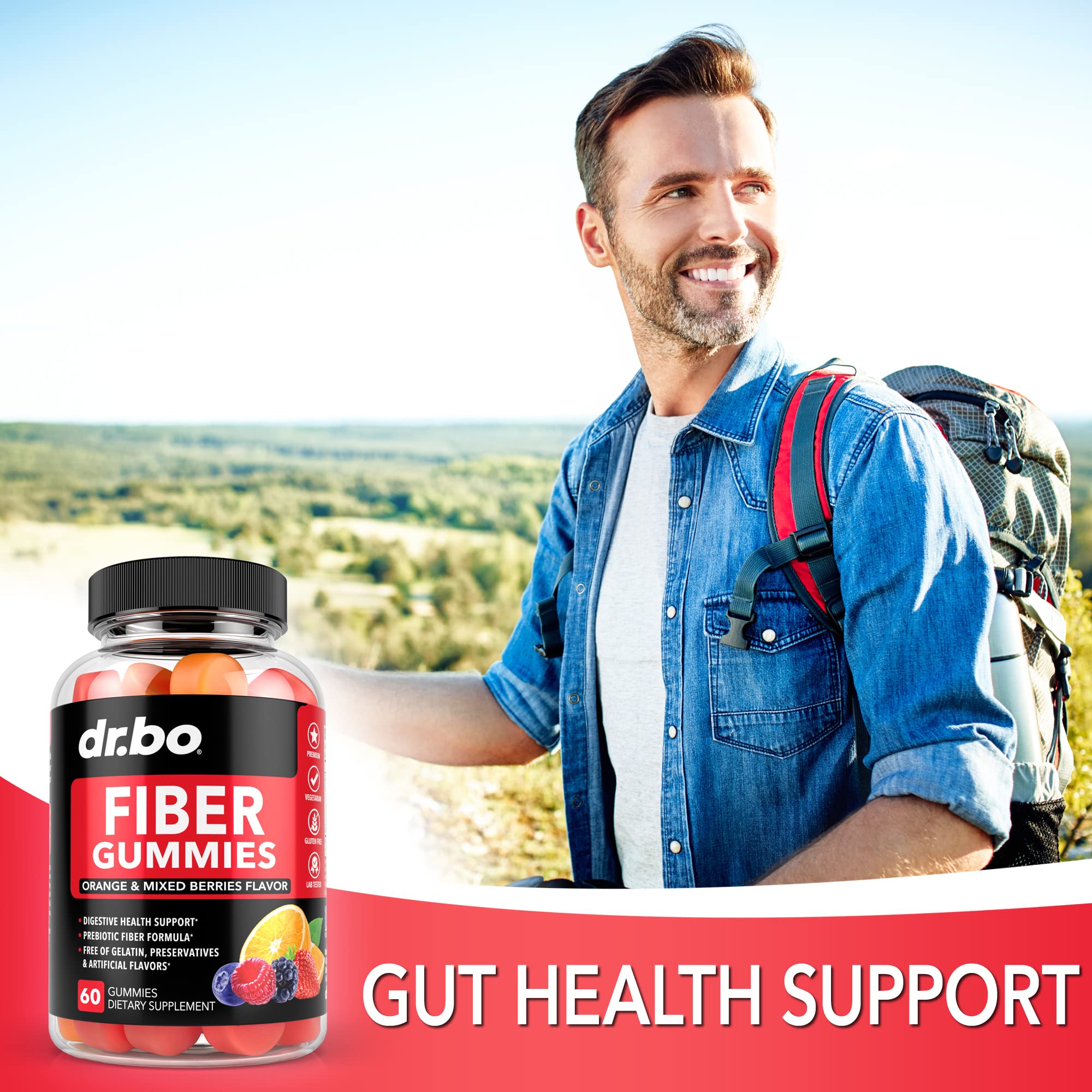 Fiber Gummies for Adults & Kids - Tasty Gummy Prebiotic Fiber Supplement, Max Digestive
