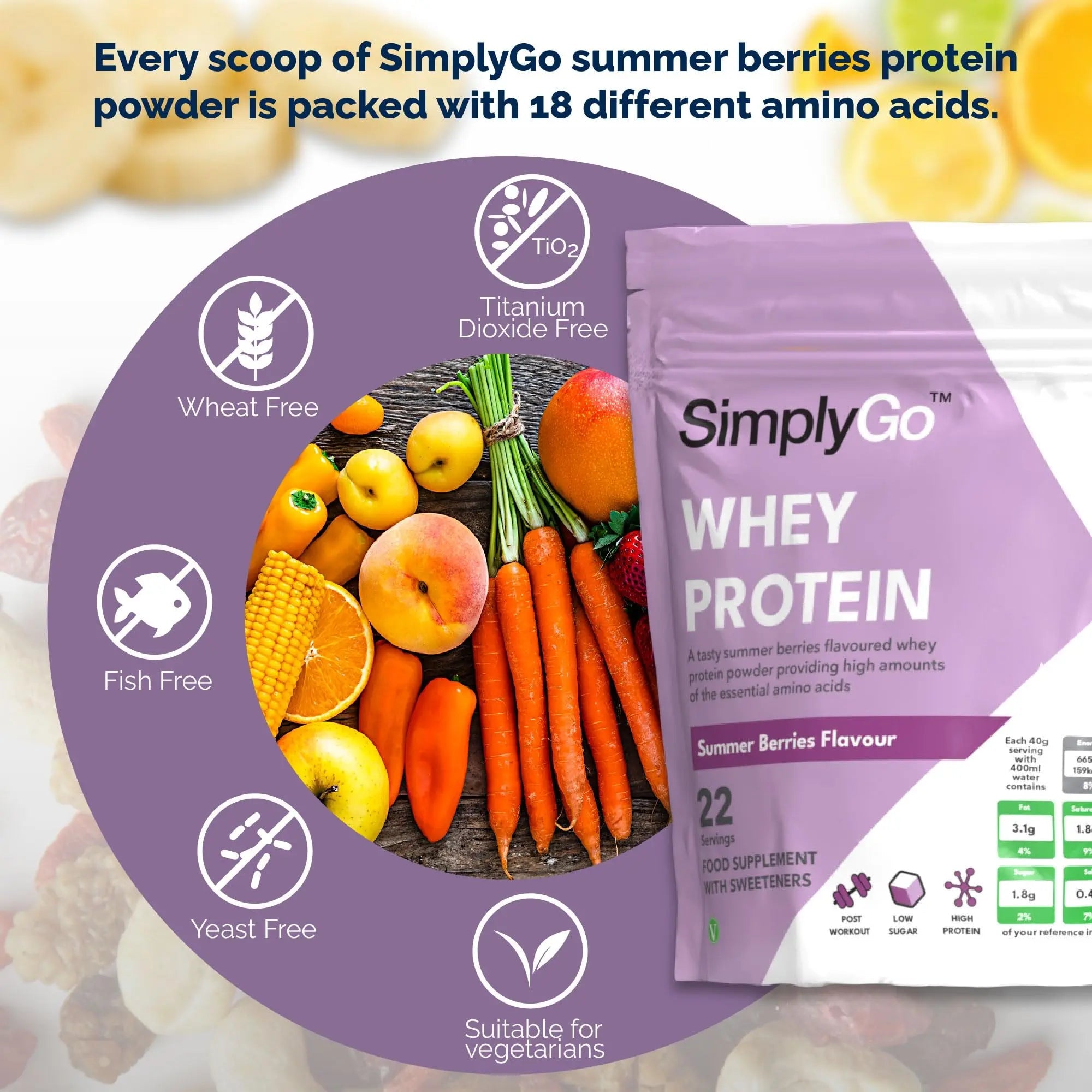 SimplyGo Whey Protein Powder | 900g | Simply Add 30g to Water, Juice or Shakes Simply Supplements Au supplements