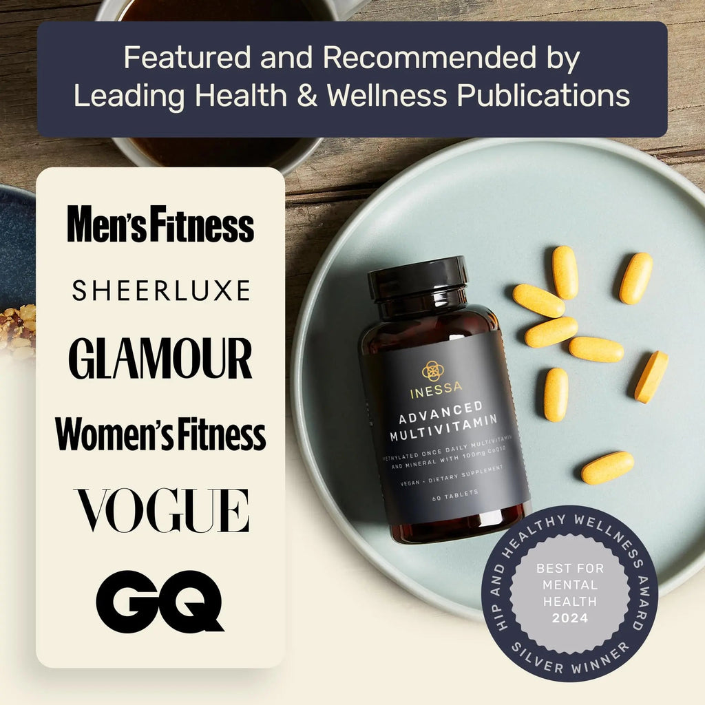 Inessa Methylated Multivitamin for Men and Women - Advanced Natural Daily Mens Multivitamins with CoQ10 100mg, Vitamins D3, K2, A, B Complex Vitamins Inessa Au supplements