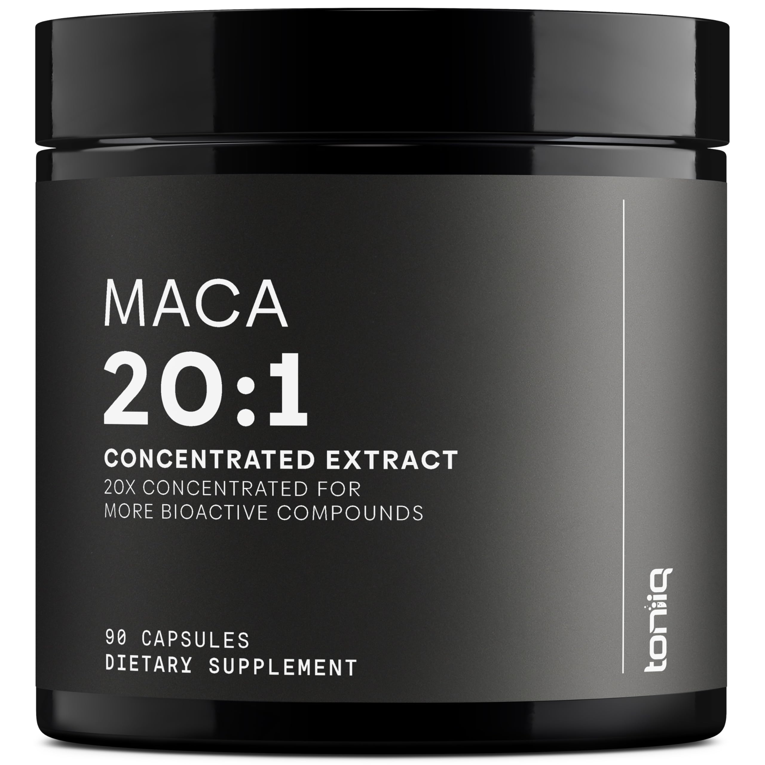 Toniiq Maca Root - Ultra High Potency 20:1 Extract - Black, Red and Yellow Maca Complex - Single Origin, Wildcrafted & Highly Concentrated - Third-Party Lab Tested - 90 Capsules Toniiq Au supplements