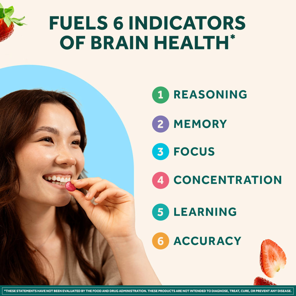 NEURIVA Plus Decaffeinated Nootropic Brain Supplement for Memory, Focus & Concentration & Cognitive Function, Clinically Tested NeuroFactor, Phosphatidylserine, Vitamins B6 B12,50ct Strawberry Gummies NEURIVA Au supplements