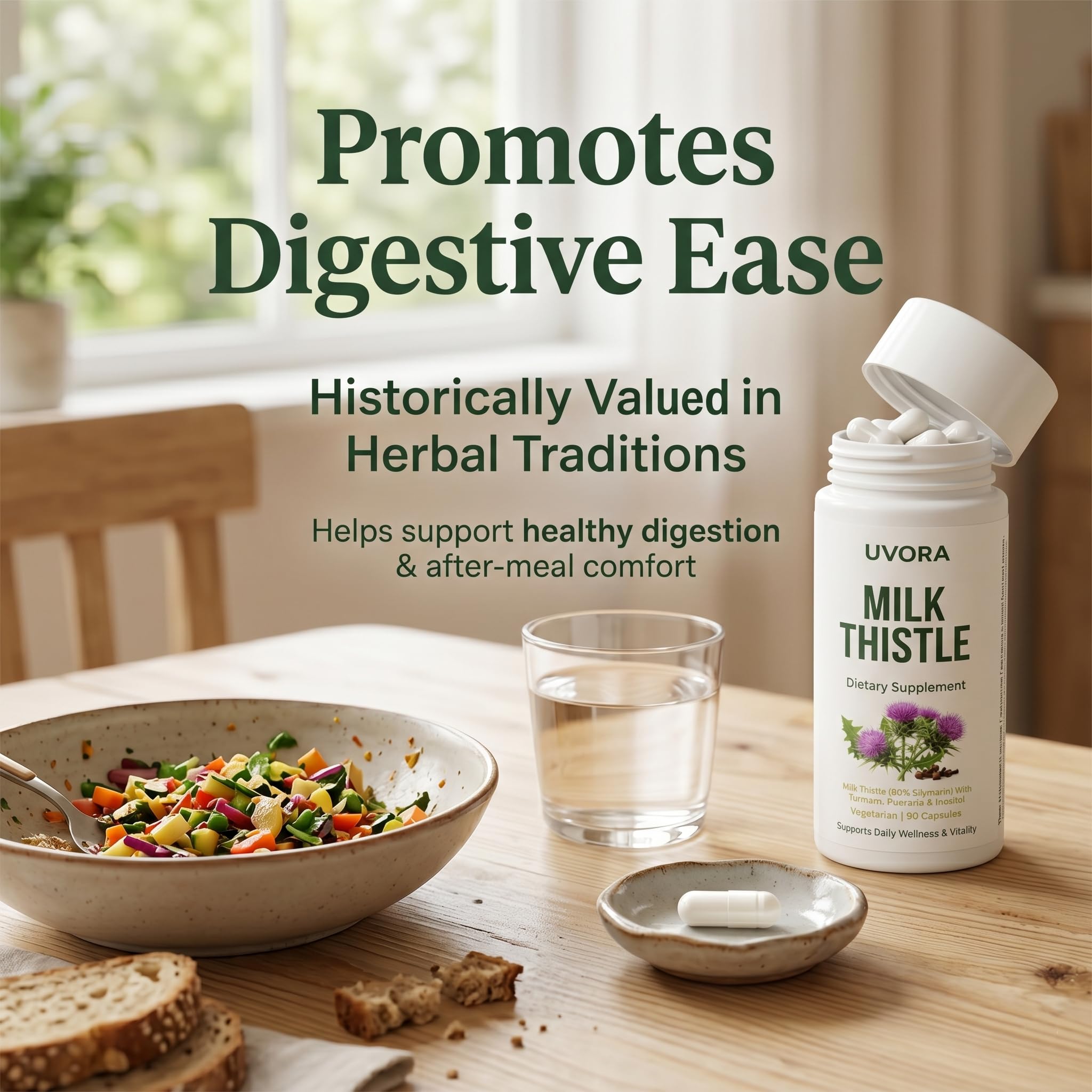 Uvora - Milk Thistle Extract,Uvora Premium Herbal Supplement with Milk Thistle Extract & Antioxidants – Supports Natural ification