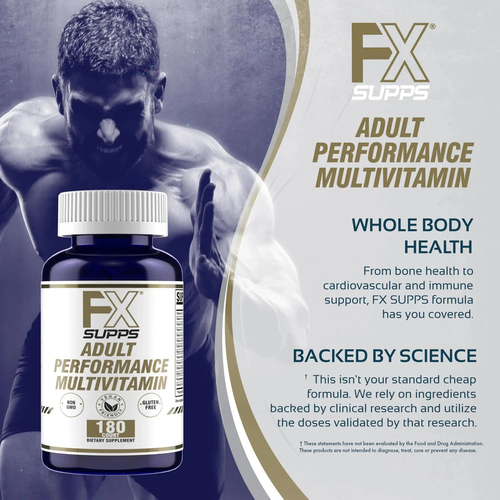 FXSUPPS Performance Multi-Vitamin with Amino Acids, Beta-Alanine and L-Carnitine, Enhanced Performance and Recovery, 180 Tablets FXSUPPS Au supplements