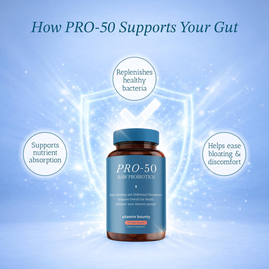 Vitamin Bounty Pro-50 Probiotics 50 Billion CFU for Women & Men - 13 Multi Strain Probiotic + Prebiotic - Digestive Health Supplements for Gut Health Support - Delayed Release Capsules for Men & Women Vitamin Bounty Au supplements