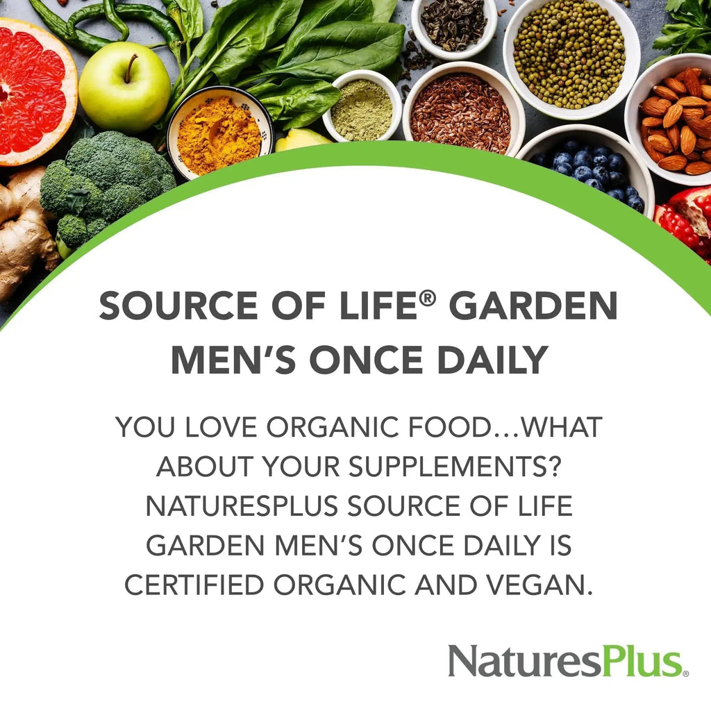NaturesPlus Source of Life Garden Men’s Once Daily Multivitamin - 30 Tablets - Supports Energy & Stamina Nature's Plus Au supplements