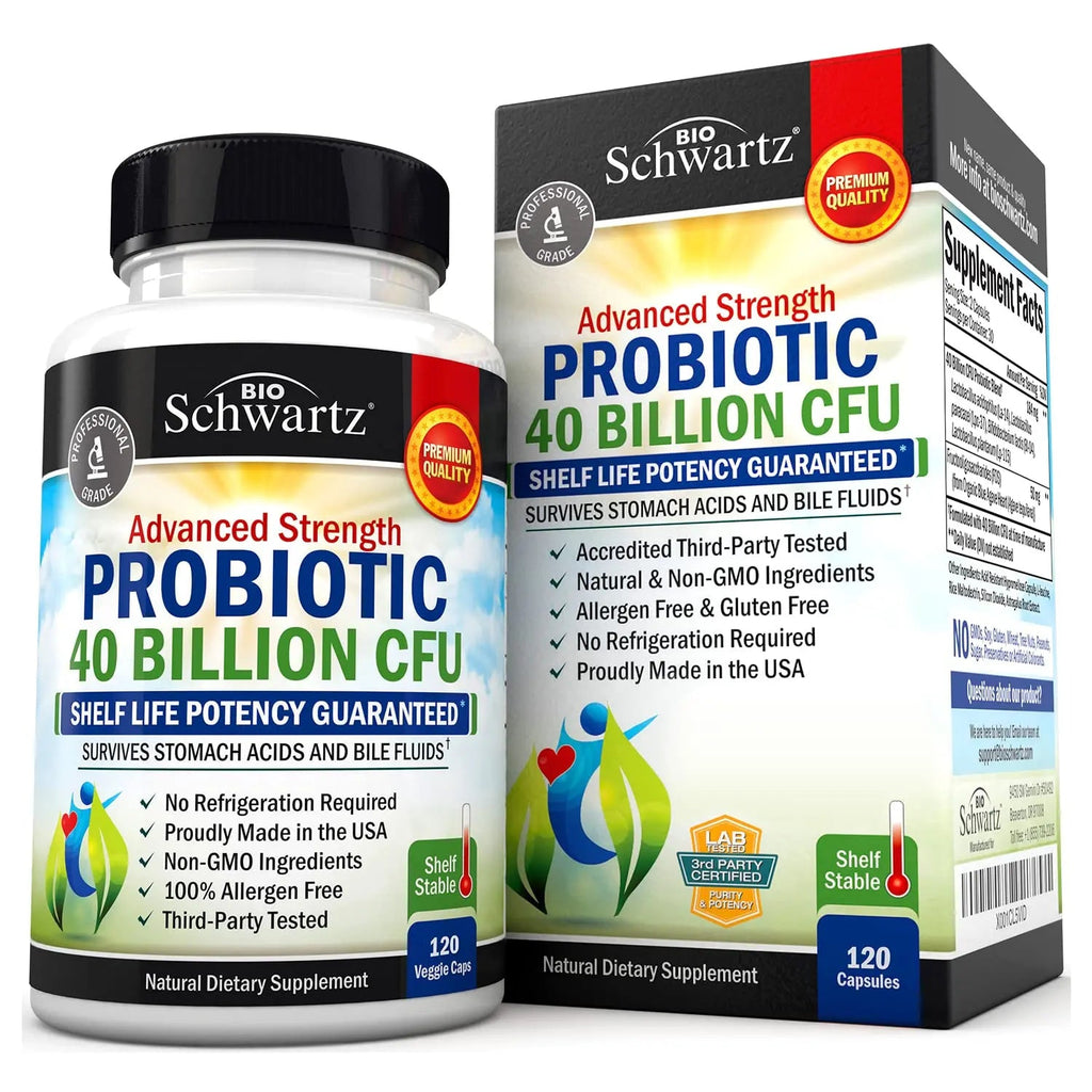 Daily Probiotic Supplement 40 Billion CFU - Gut Health Complex with Astragalus BioSchwartz Au supplements