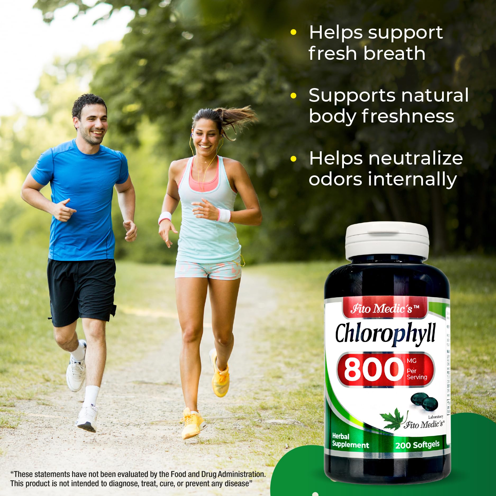 FITO MEDIC'S Lab Chlorophyll Supplement, 200 Softgels, Chlorophyll Capsules