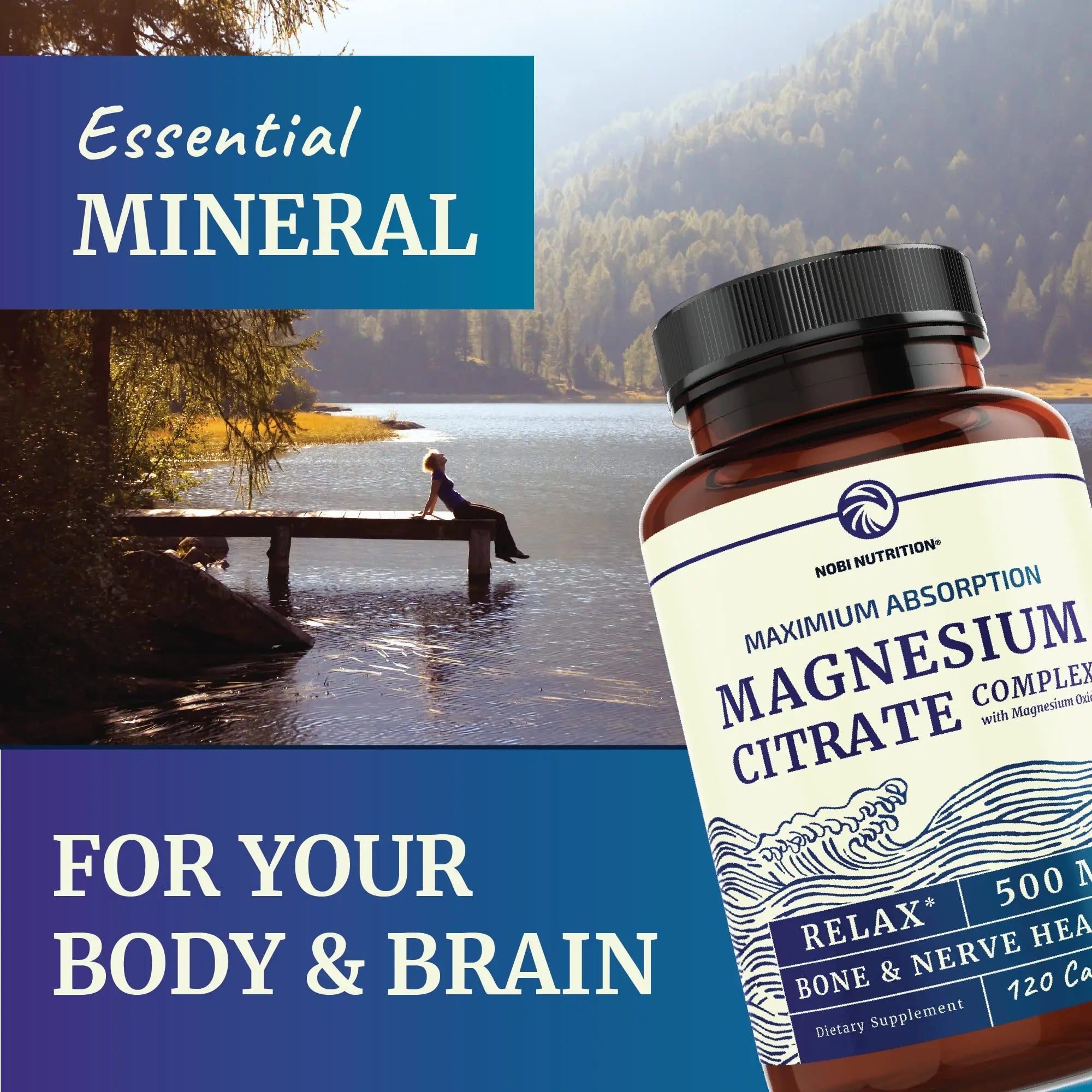 Magnesium Citrate Complex 500 MG for Calm, Relaxation, Constipation & Digestion Nobi Nutrition Au supplements