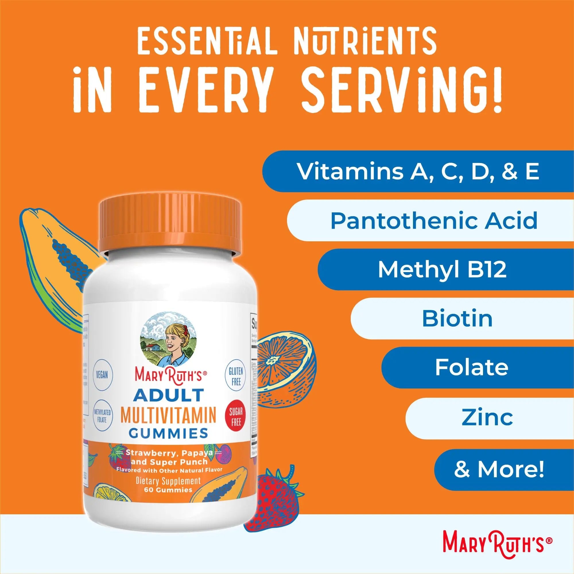 MaryRuth Organics Multivitamin for Women and Men | Sugar Free | Adult Multimineral Gummy with Vitamin C | MaryRuth Organics Au supplements