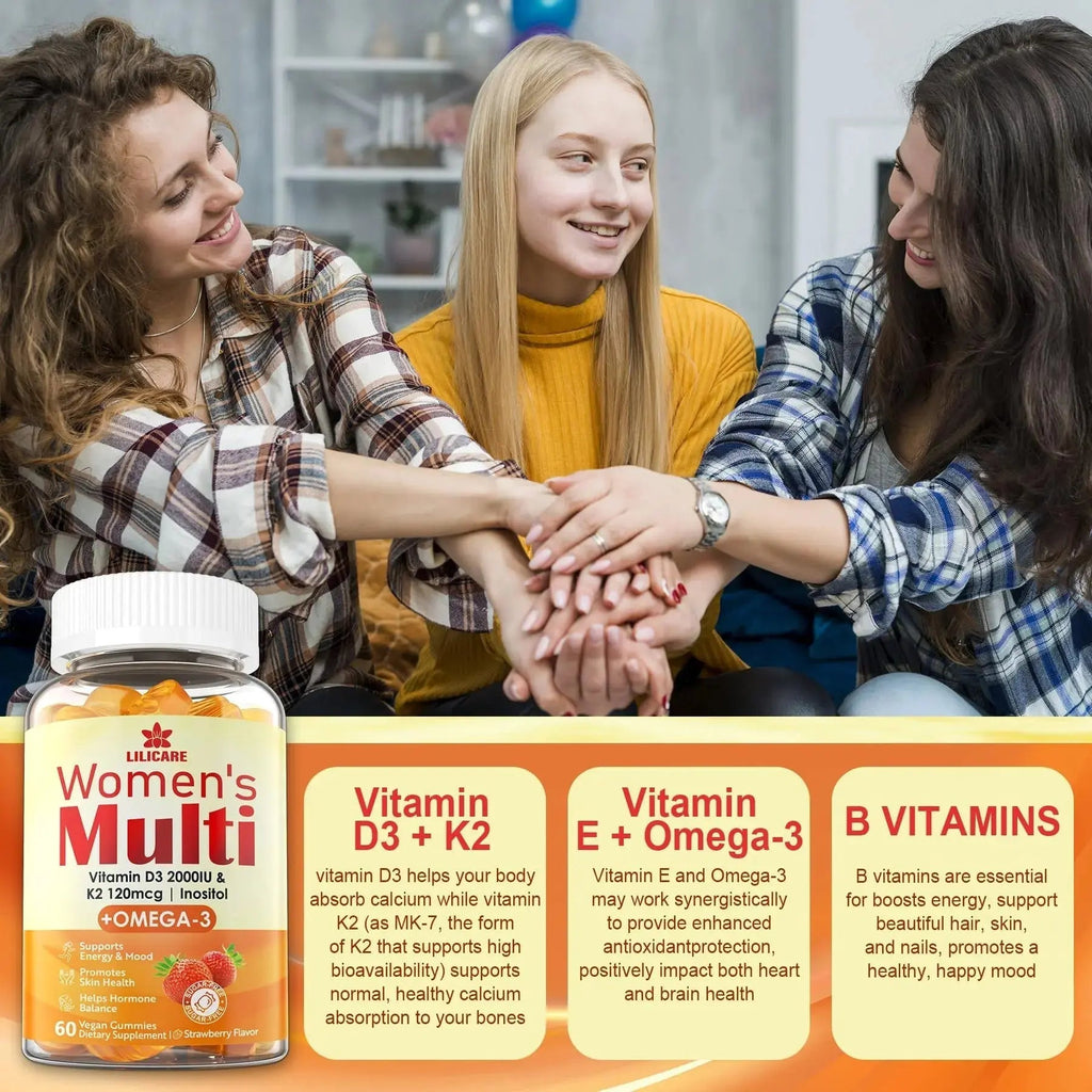 LILICARE Womens Multivitamin Gummies Vegan Omega3 Gummies 1280mg LILICARE Au supplements