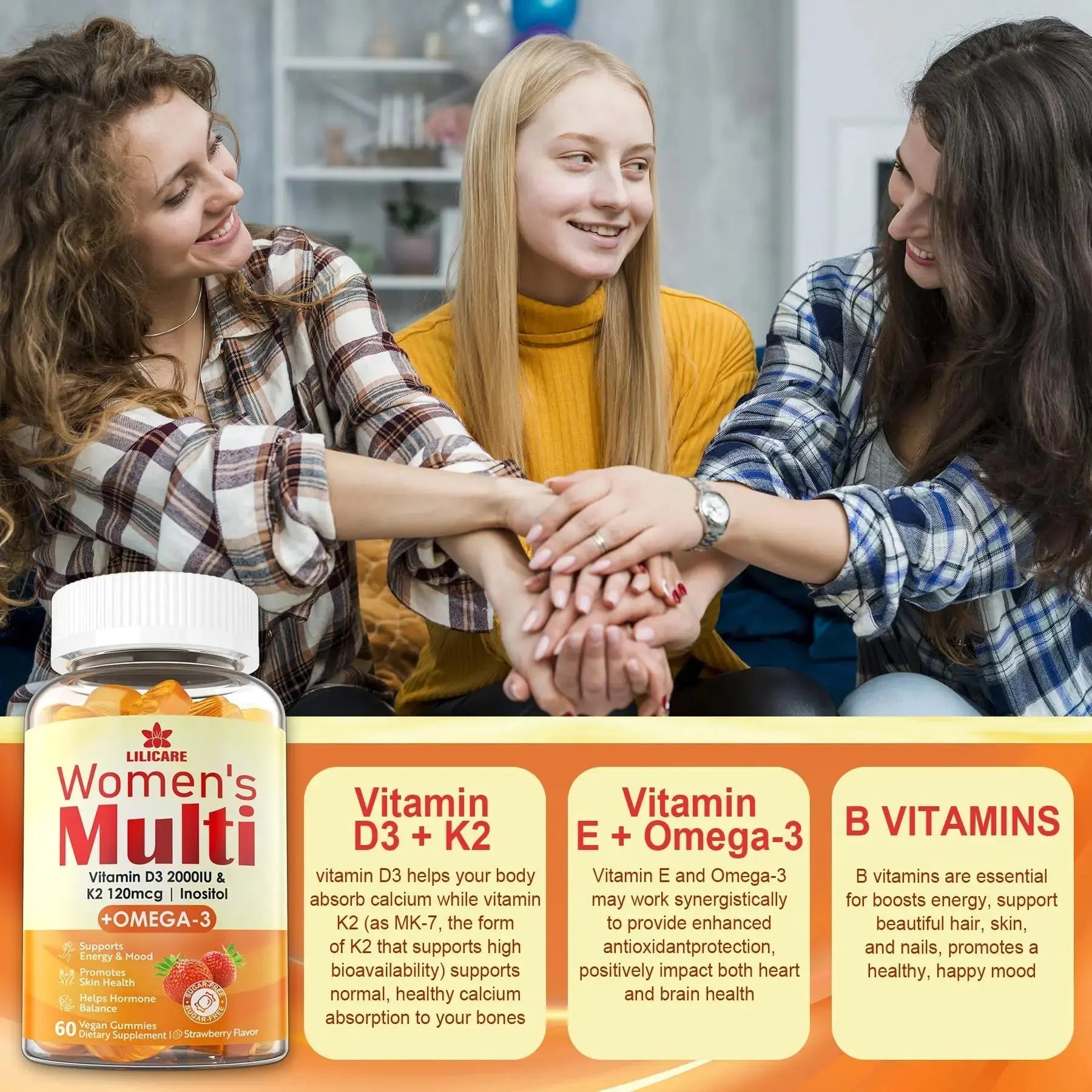 LILICARE Womens Multivitamin Gummies Vegan Omega3 Gummies 1280mg LILICARE Au supplements