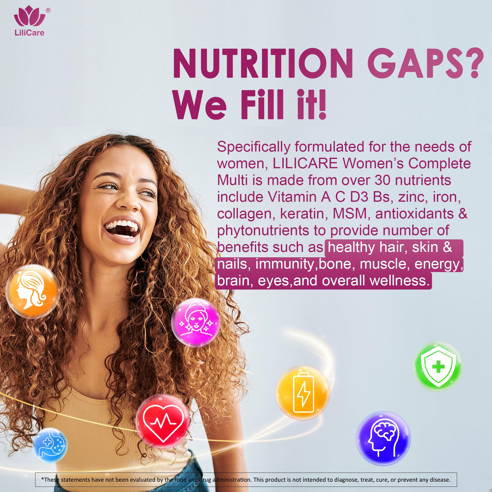 Womens Multivitamin Gummy, Methylated Multivitamin for Women, Biotin, Methylfolate, Iron, Collagen, Vitamins A C D, B Complex, Antioxidants for Women's Daily Support,