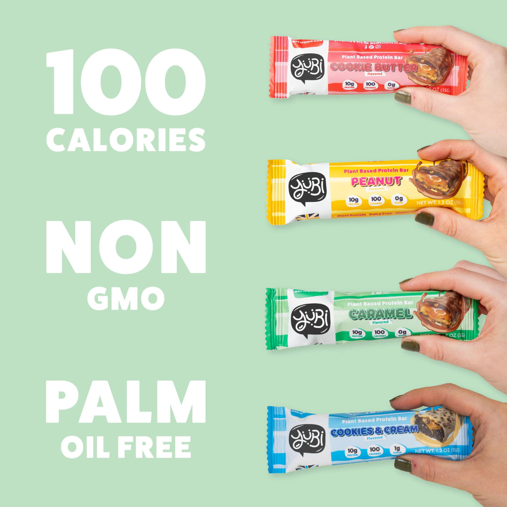 YuBi Bars - Protein Bars - 12 Bar Variety Pack - 100 Calories, 10g of Protein, Low Sugar, Low Carb, Palm Oil Free/Non-GMO, Gluten Free, Dairy Free, Healthy Snack, Non-GMO - 14.8oz (12 Pack, Variety Box)