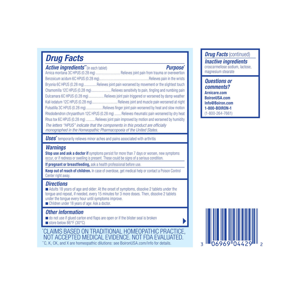 Boiron Arnicare Arthritis Tablets for Arthritis Pain Relief, Joint Soreness, and Rheumatic Pain - 120 Count Boiron Au supplements
