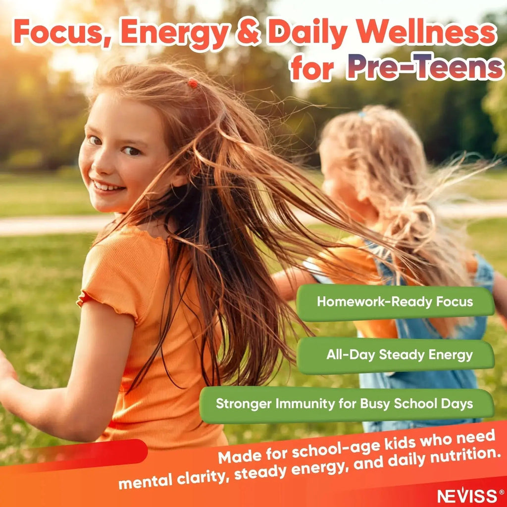 Methylated Multivitamin for Kids Pre-Teen Teens Gummies, Vitamin w/ Omega-3(DHA), Choline, Calcium, D3 K2, Methylfolate & B12 NEVISS Au supplements