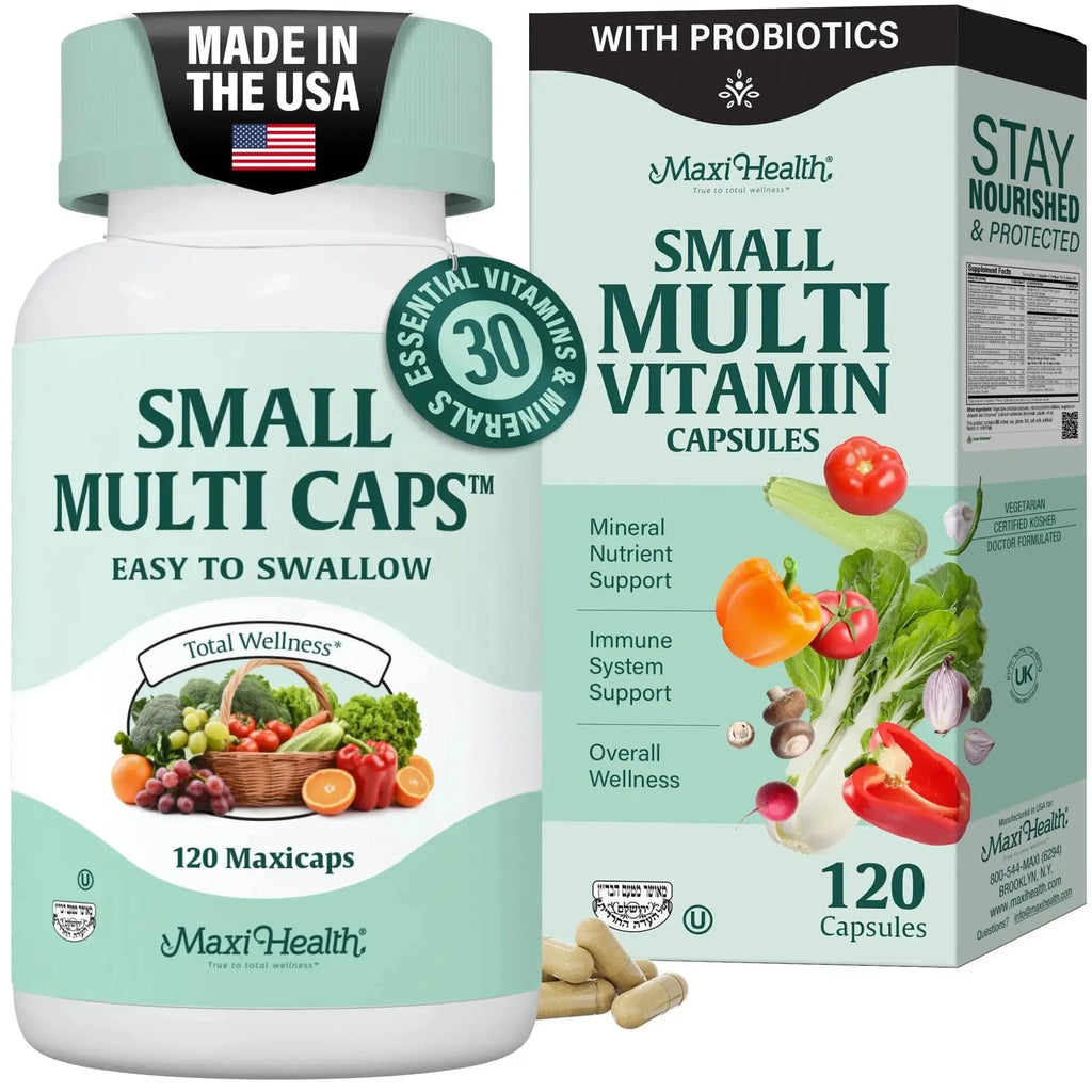 Maxi Health Multivitamin – Easy to Swallow Multi Vitamin Capsules with 30 Nutrients, Iron & Probiotics – Kosher Daily Multivitamins Small Capsules Maxi Health Au supplements
