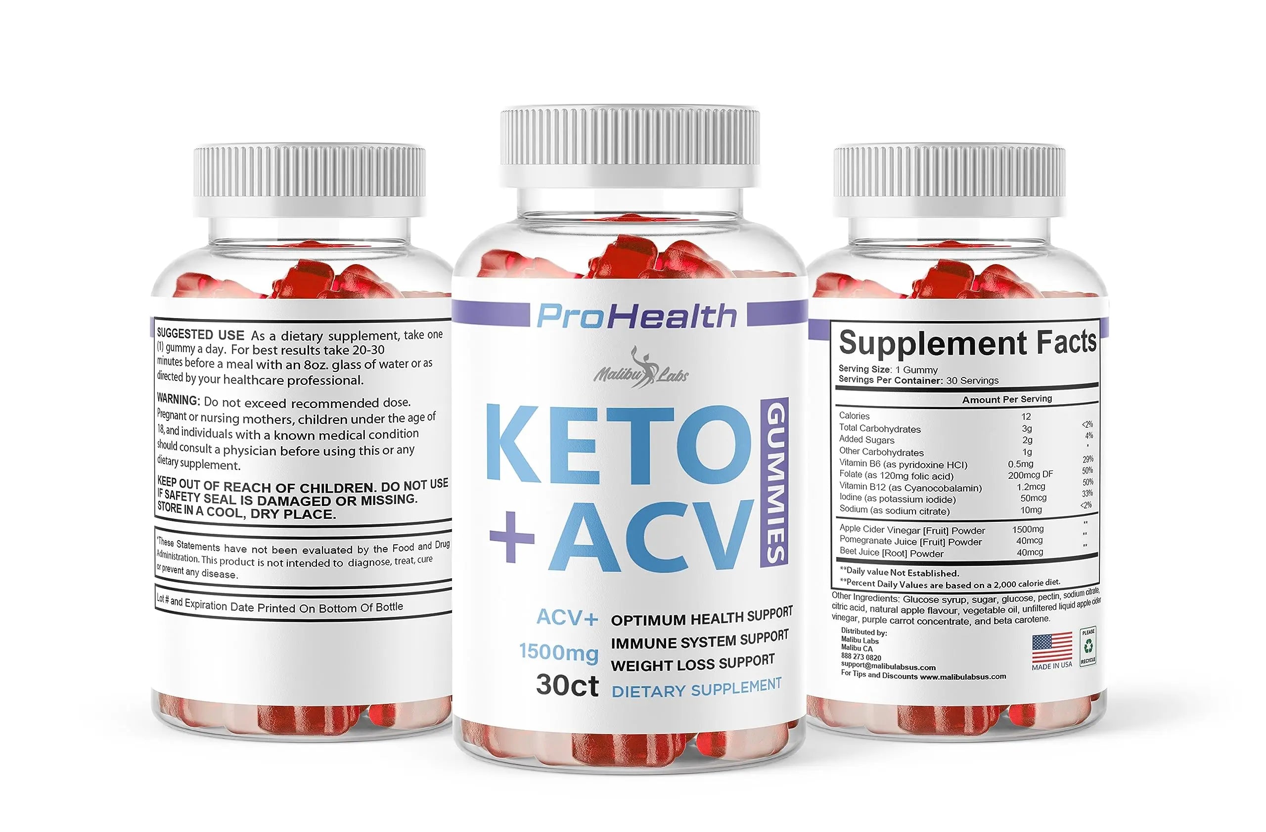 prohealth Keto acv Gummies - 1500mg Once a Day Keto, Strong Time Released Advanced Malibu Labs Au supplements