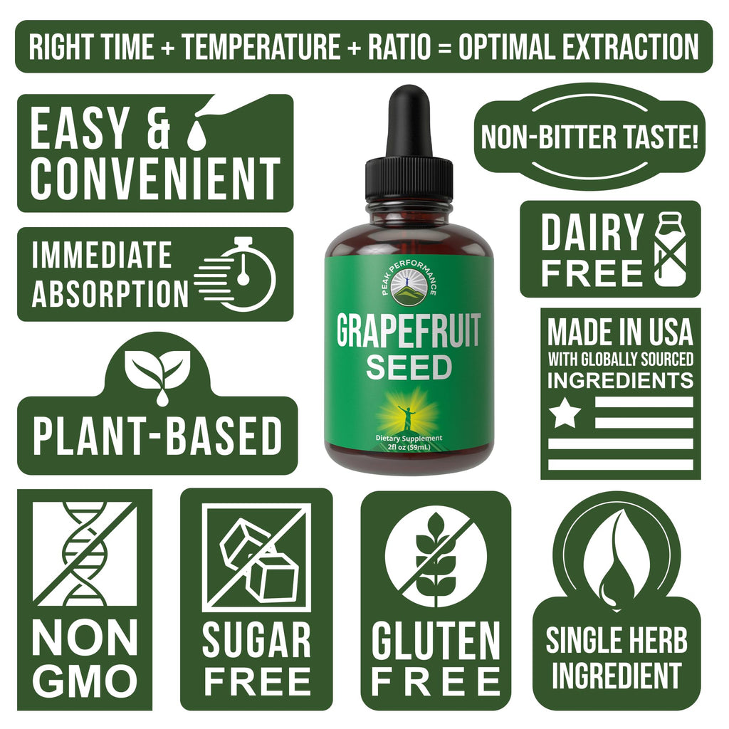Grapefruit Seed Extract Liquid Drops Supplement. Vegan GSE Grapefruit Seed Extract for Women and Men. Zero Sugar, Non Bitter. for Immune, Digestive Support. Gluten Free Oil. Take Orally Peak Performance Au supplements