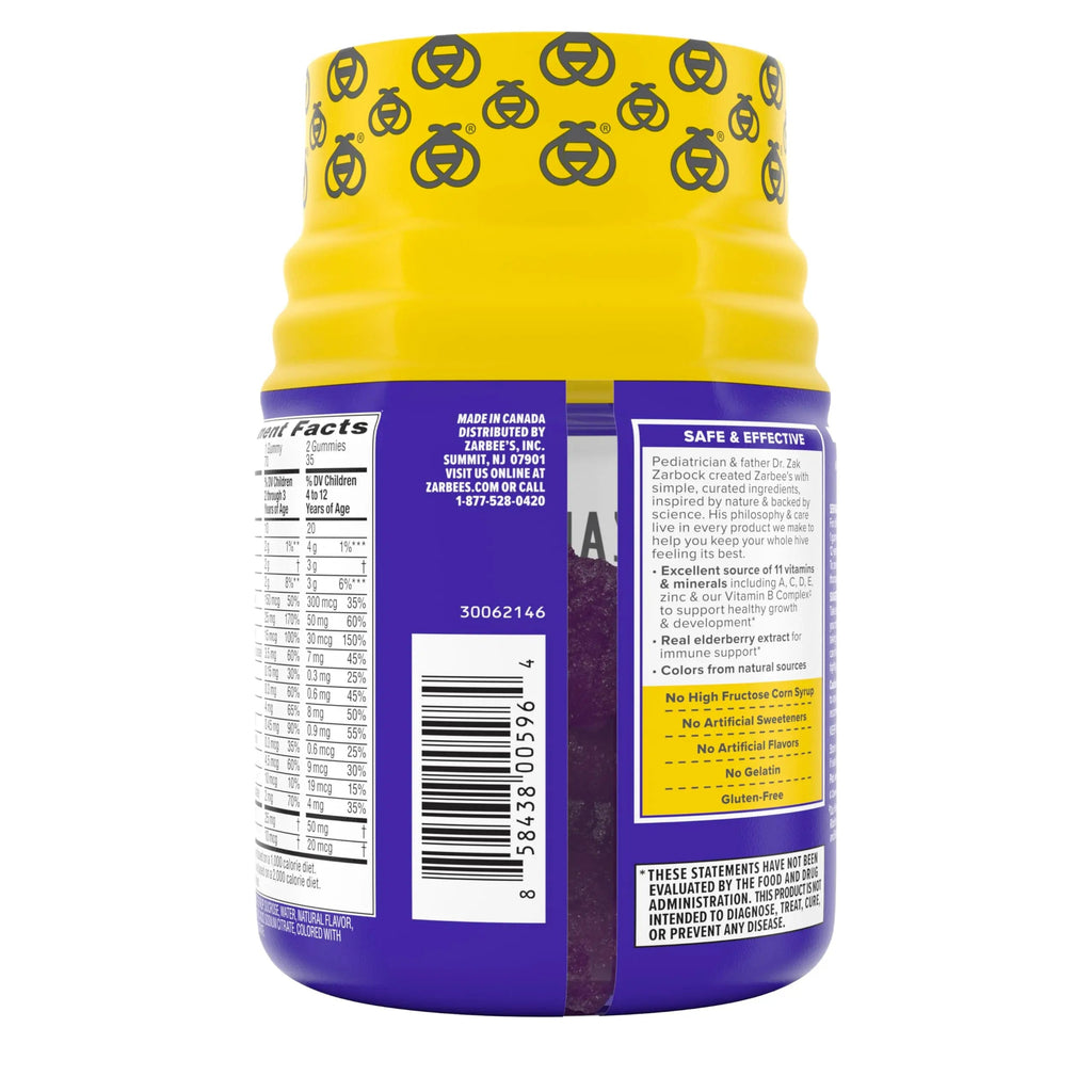 Zarbee’s Complete Kids Multivitamin Gummies + Immune Support, Berry Flavor, Honey-Sweetened, Gluten-Free & Gelatin-Free, Vitamins A, C, D3, E, B6, B12, Zarbee's Au supplements