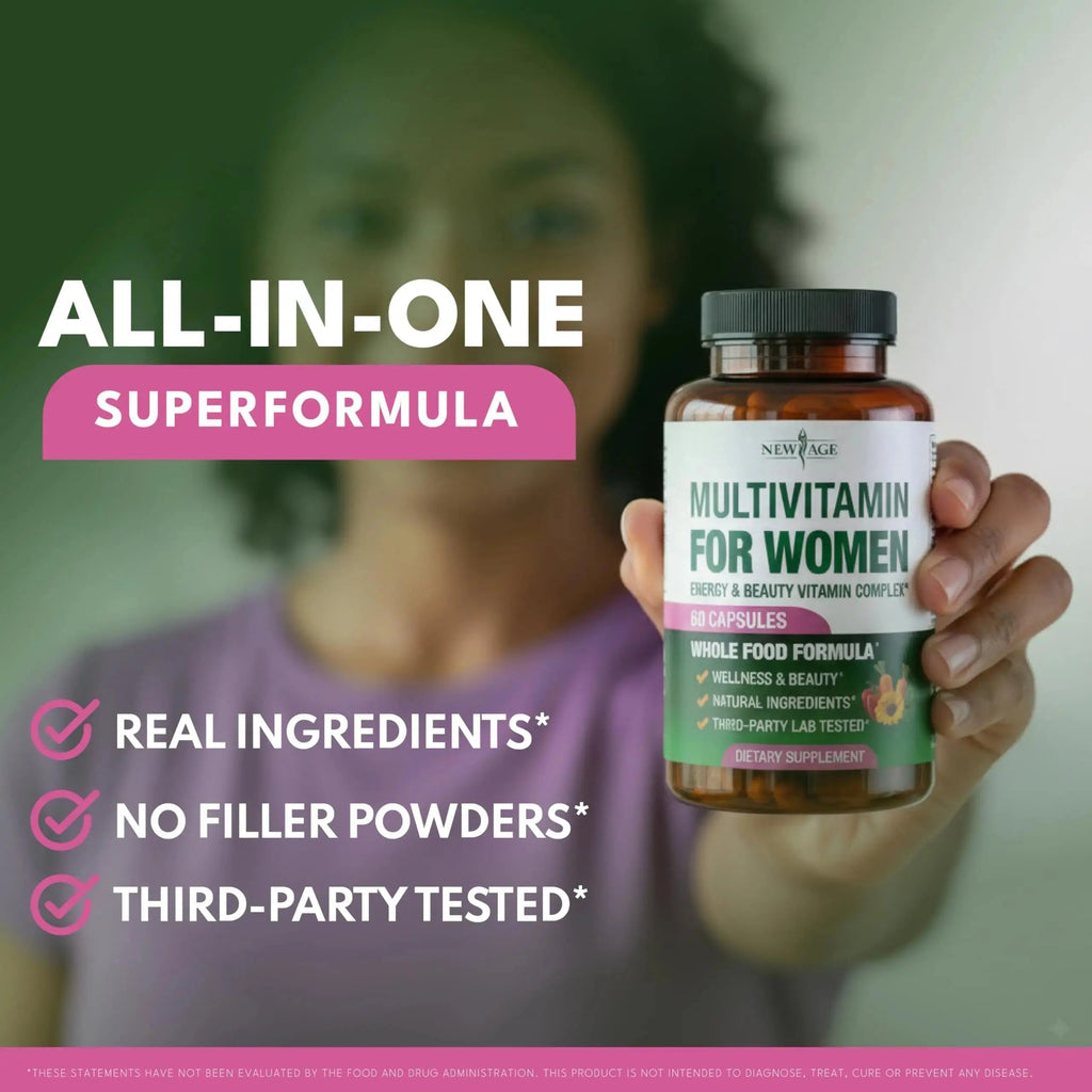 NEW AGE Multivitamin for Women - B-Complex, Whole Foods, Hair Support, Iron - All in1 Womens Multivitamin NEW AGE Au supplements