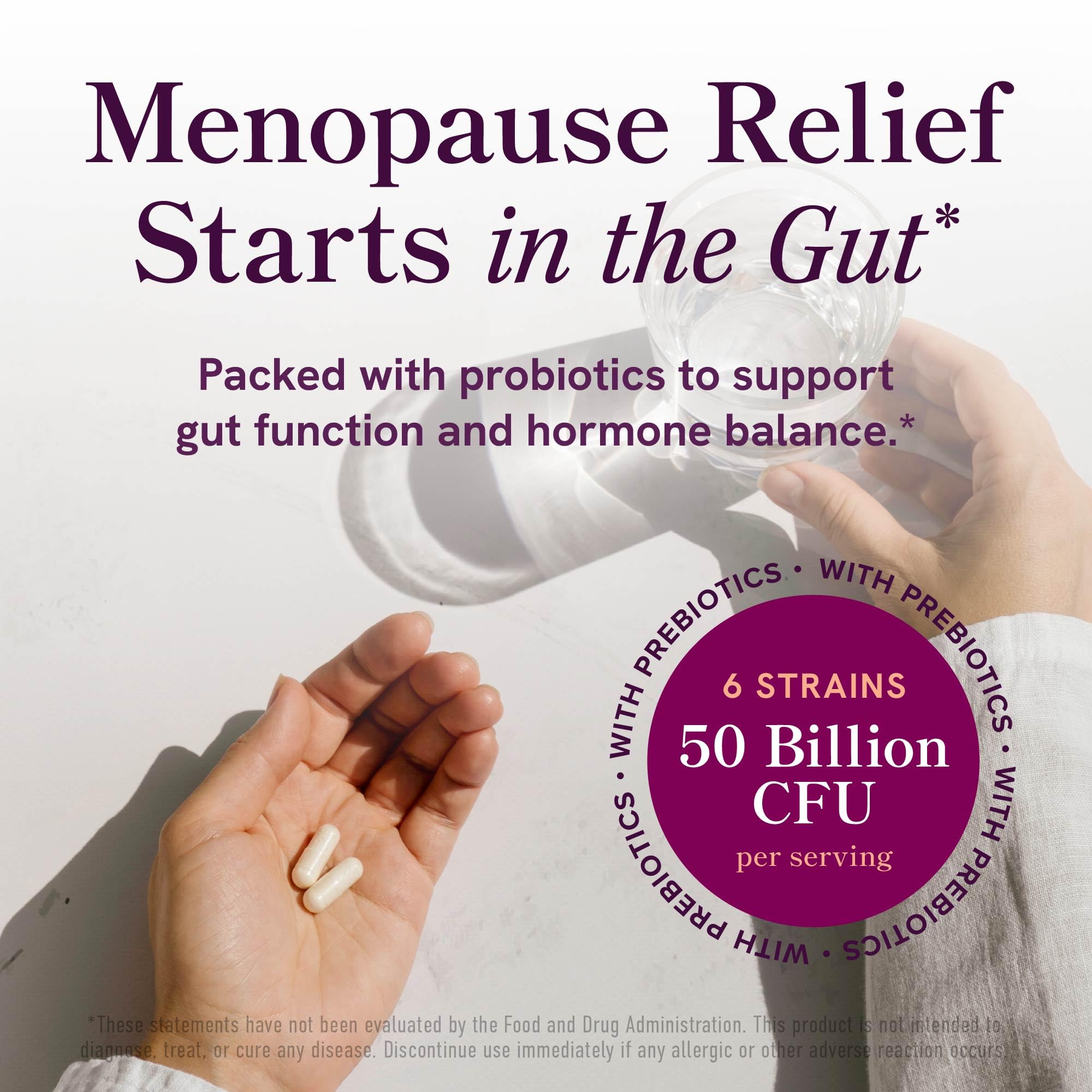 Menopause Support with Prebiotics and Probiotics for Women | Hormone Balance, Hot Flashes & Night Sweats | 50 Billion CFU, DIM & Black Cohosh | Triple Action Menopause Supplements for Women | 30 Ct SMNutrition Au supplements