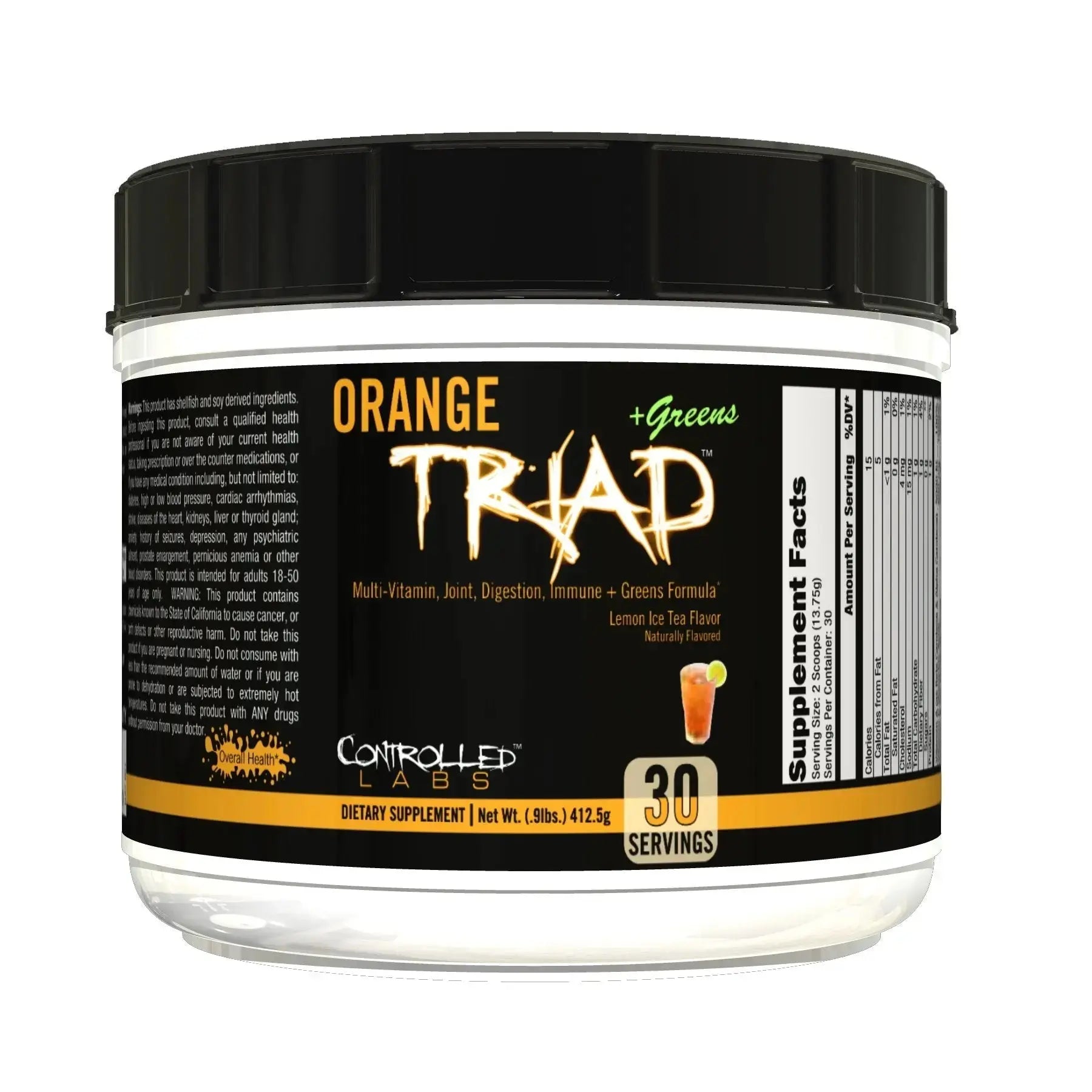 CONTROLLED LABS Orange Triad Plus Greens for Men and Women, 30 Servings Iron Free Sports Supplement for Overall Health CONTROLLED LABS Au supplements