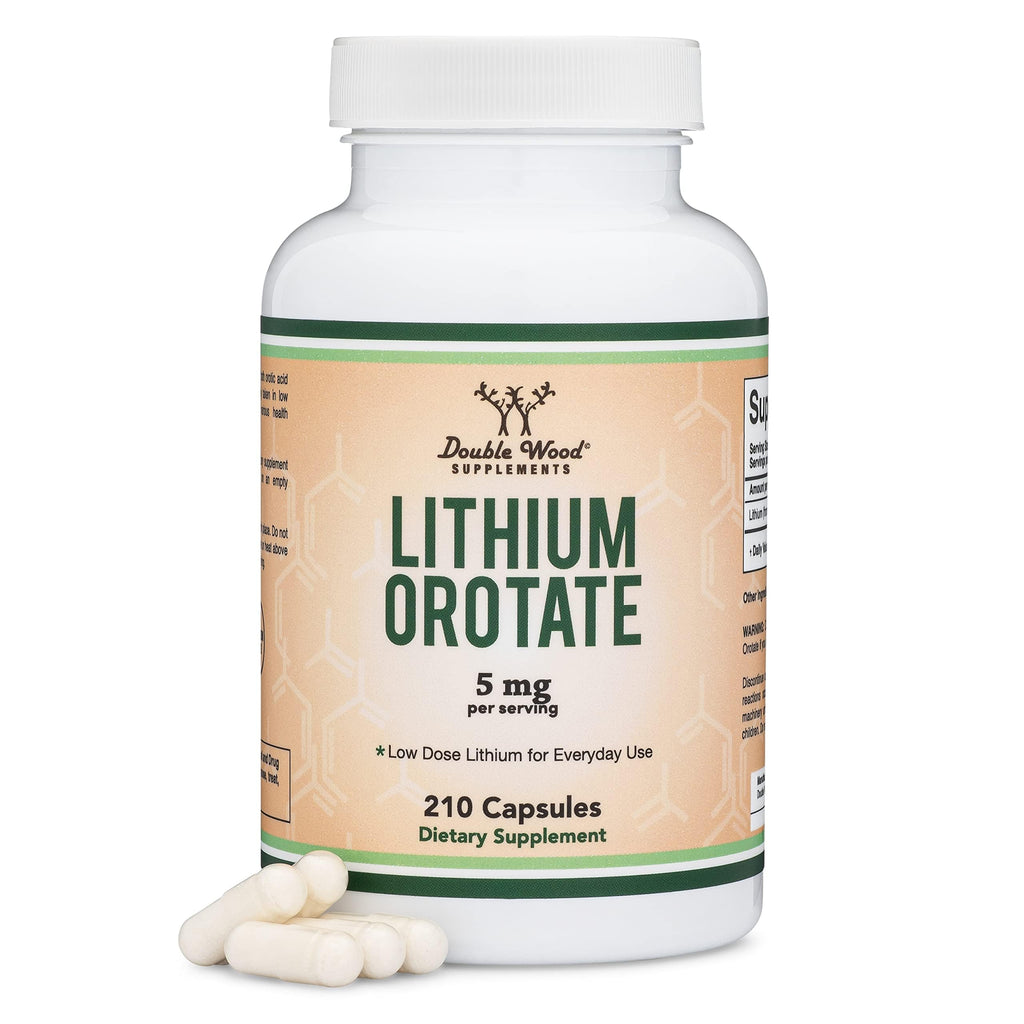 Lithium Orotate 5mg of Elemental Lithium for Cognition and Brain Health, 210 Capsules (Third Party Tested, Vegan Safe, Non-GMO) by Double Wood Supplements Double Wood Supplements Au supplements