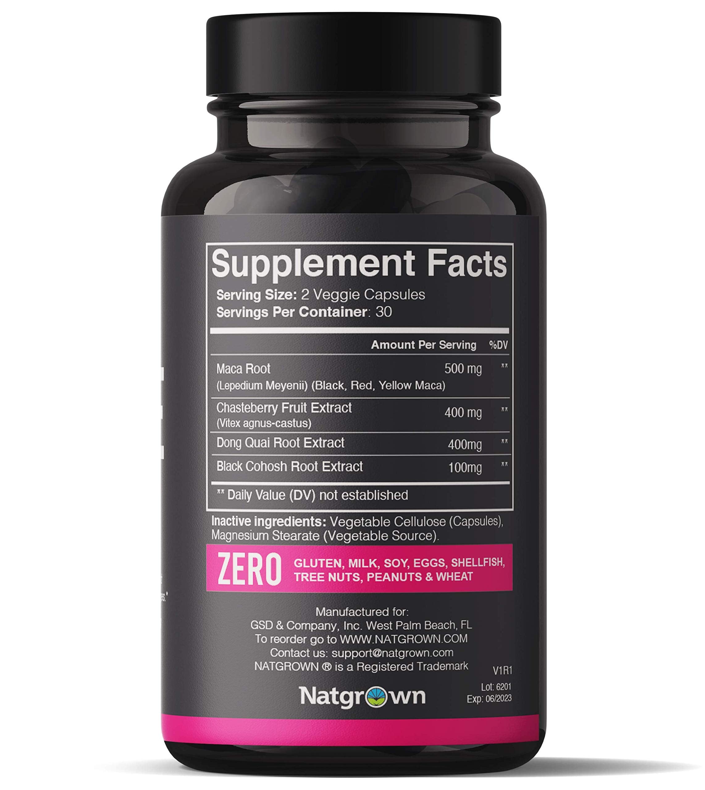 Natgrown Hormone Balance for Women PMS & Menopause Supplement for Fertility Hormonal & Menstrual Support, Helps Relief Hot Flashes - Maca Root, Vitex, Dong Quai & Black Cohosh Complex -Vegan Capsules Natgrown Au supplements
