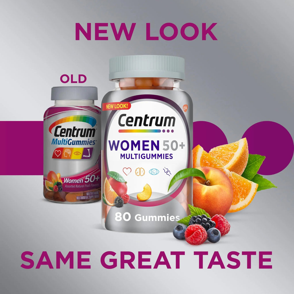 Centrum MultiGummies for Women 50 Plus, Multivitamin/Multimineral Supplement with Vitamins D3, E, B6, and B12 Centrum Au supplements
