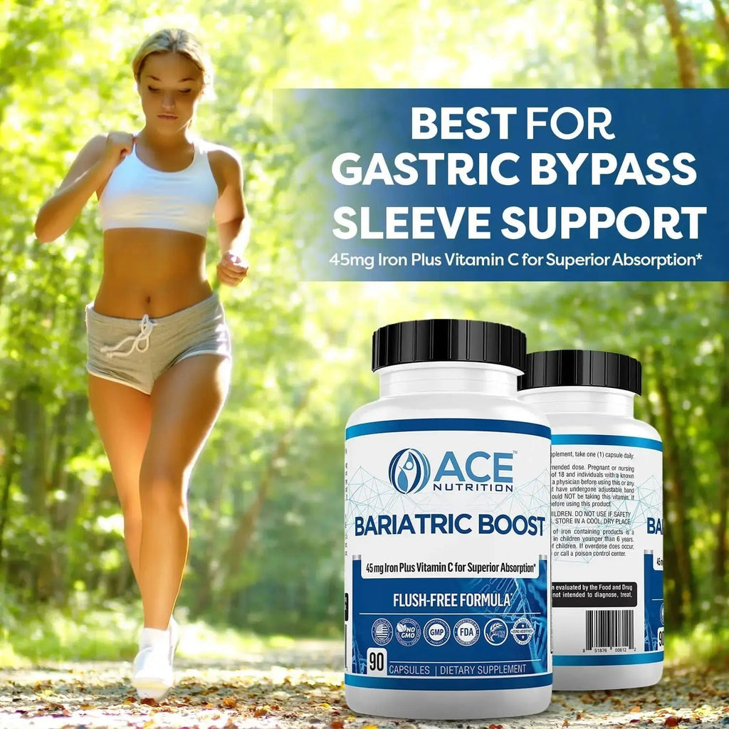 Bariatric Boost One-A-Day Multivitamin 90 Day Supply with 45mg Iron Post Gastric Bypass Sleeve Surgery | Non-GMO, Gluten Free, Bariatric Multivitamin Made in USA | ACE NUTRITION Au supplements