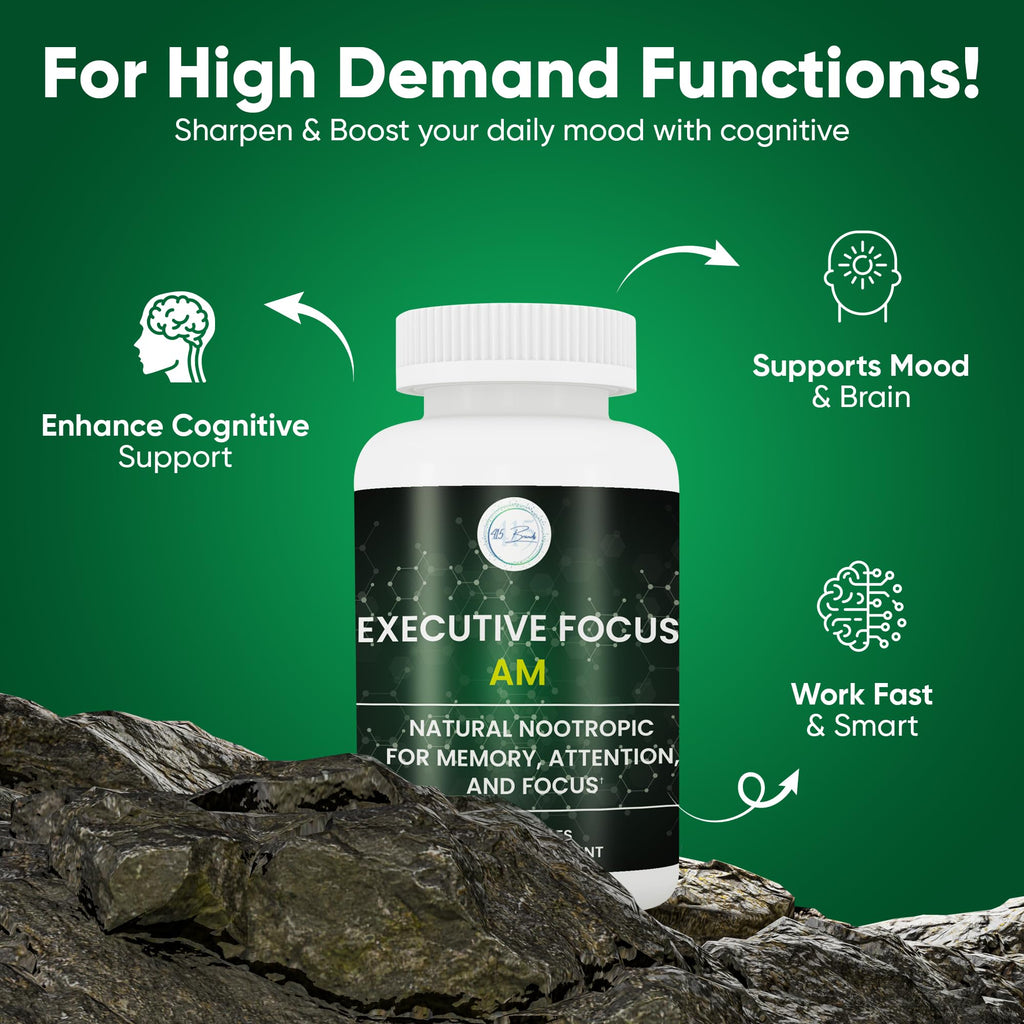 12-in-1 Natural Nootropic Brain Supplement for Memory and Focus, Nootropic for Men & Women, Brain Support Pill for Adults, Brain Vitamins - Focus 30 Day Supply Executive Focus Au supplements