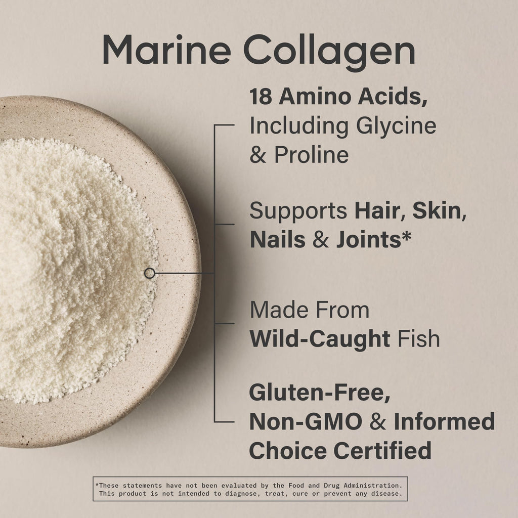 Sports Research Marine Collagen Peptides Powder - Sourced from Wild-Caught Fish, Pescatarian Friendly, Keto Certified & Non-GMO Tested