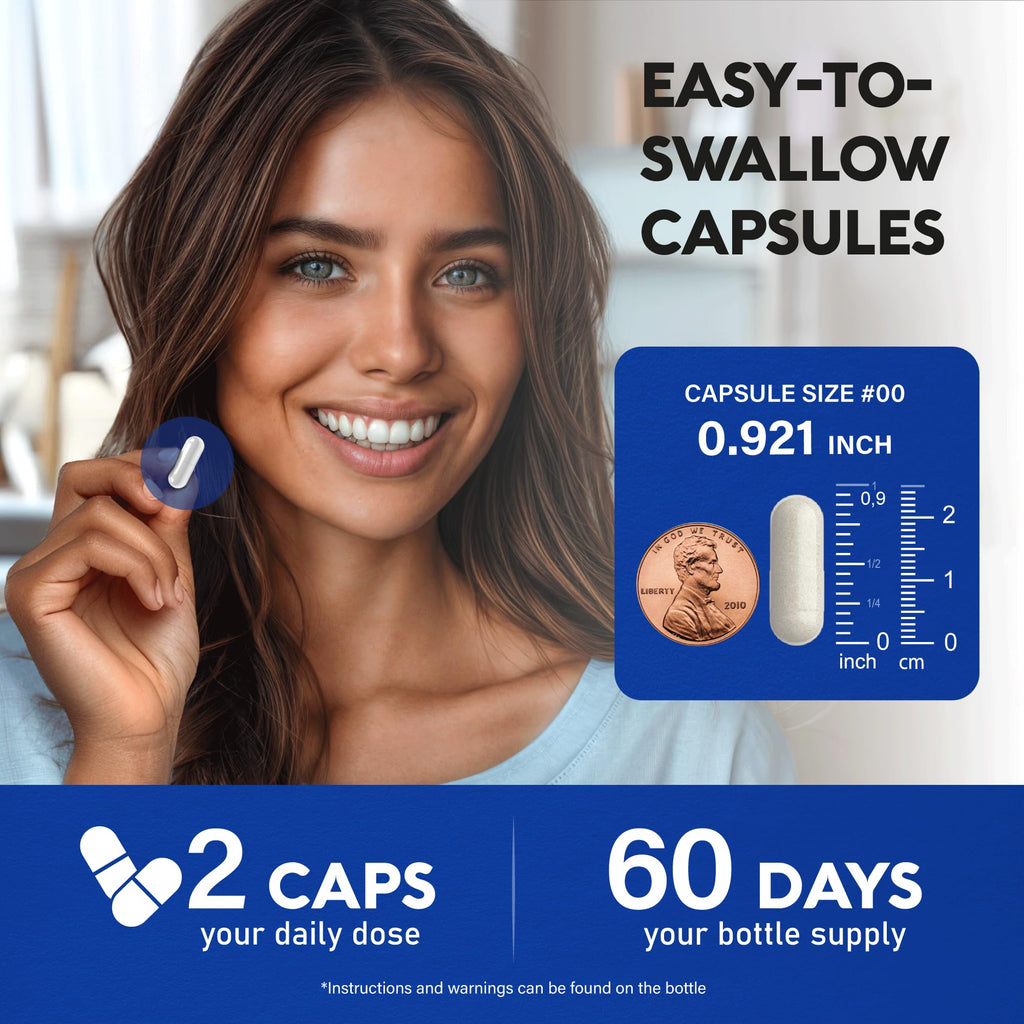 Magnesium Citrate Capsules 1000mg | High Absorption Supplement - Sleep, Muscle & Heart Support - Vegan | Non-GMO - Made in USA - As Powder
