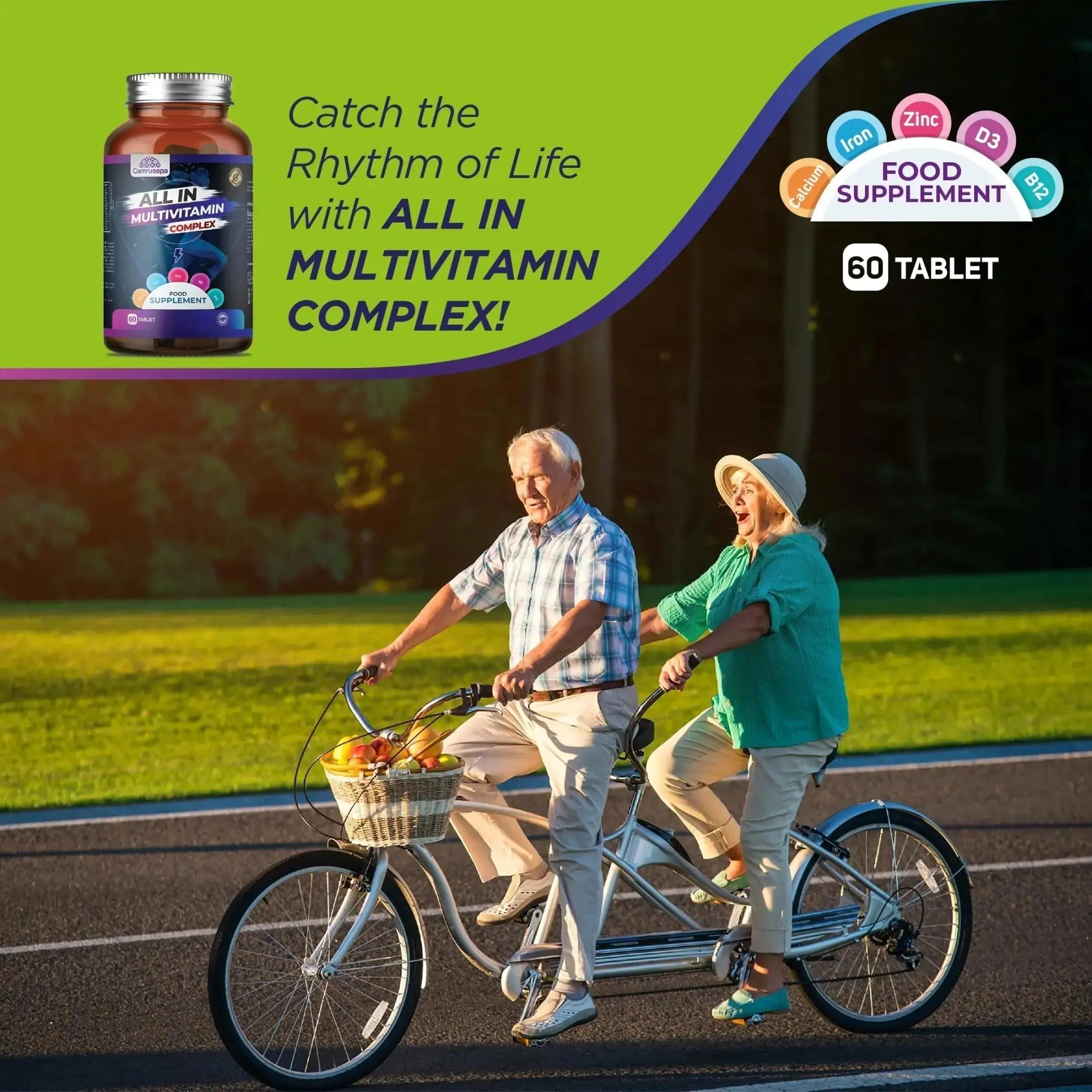 CAMRUSEPA All in Multivitamin Complex – Daily Tablet with Calcium, Iron, Zinc, Vitamin C, B Complex, D3, E, A & More – Complete Daily Nutritional Support for Adults Camrusepa Au supplements
