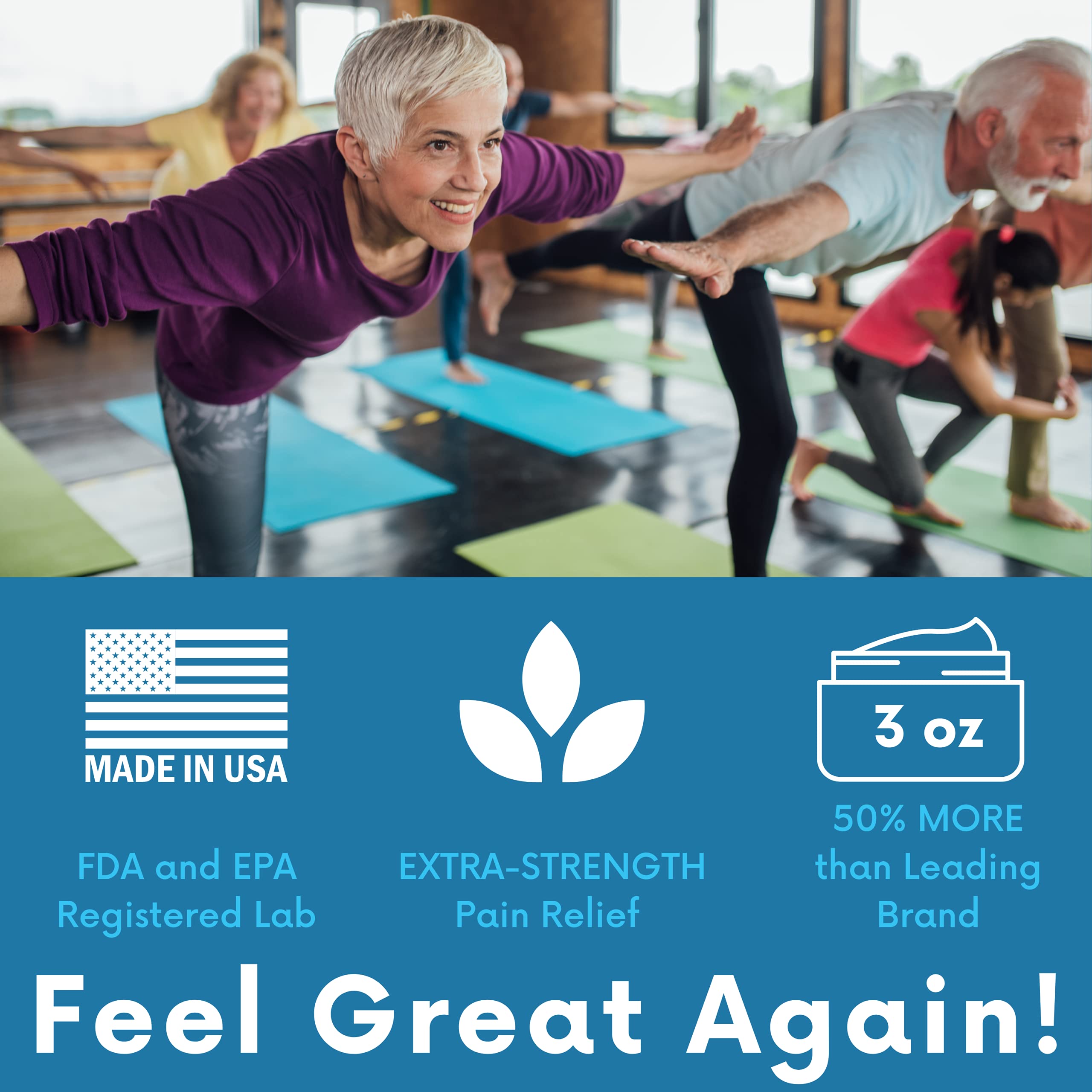 FLEXA Natural Relief Cream - Use on Muscles, Back, Neck, and Joints - with Arnica, Menthol, MSM, Ilex Leaf, and Tea Tree Oil - 3 Oz Jar FLEXA Au supplements